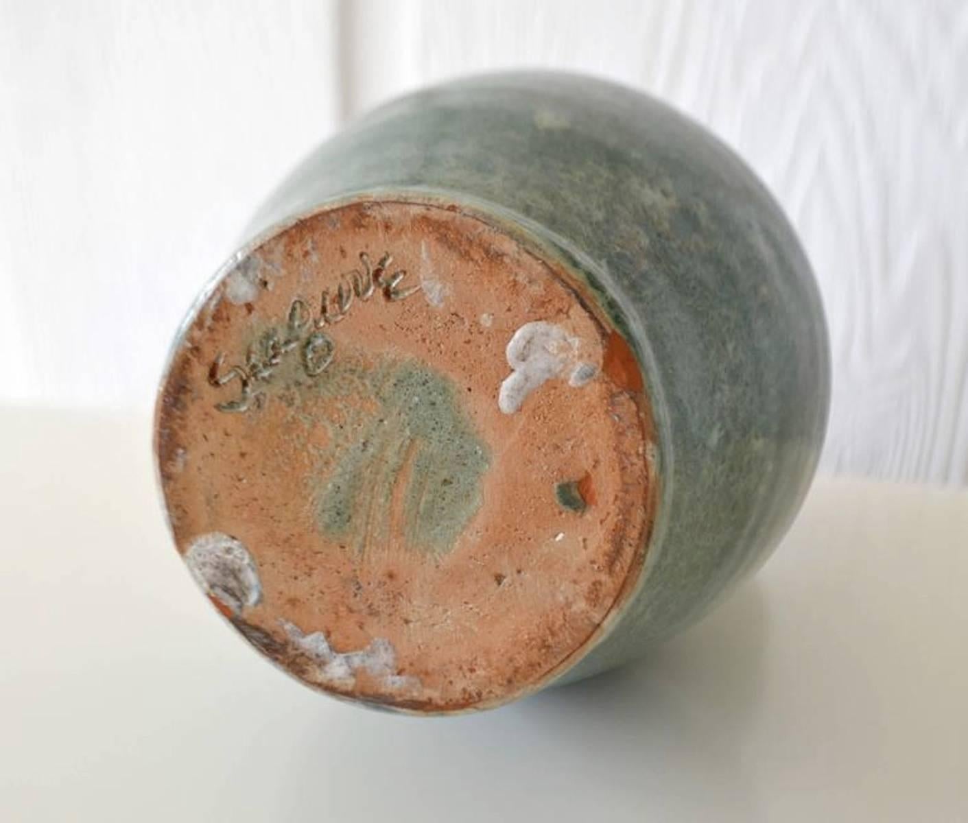 Mid-20th Century Mid-Century Hand Thrown Ceramic Organic Form Vase For Sale
