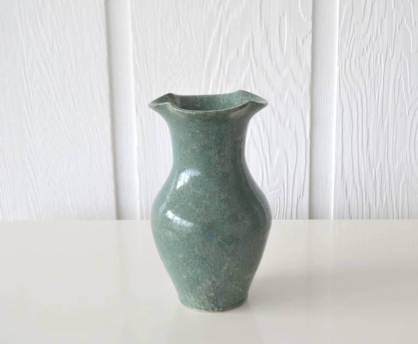 Pottery Mid-Century Hand Thrown Ceramic Organic Form Vase For Sale