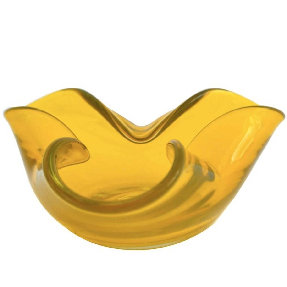 Mid-Century Italian Blown Glass Bowl In Good Condition For Sale In West Palm Beach, FL