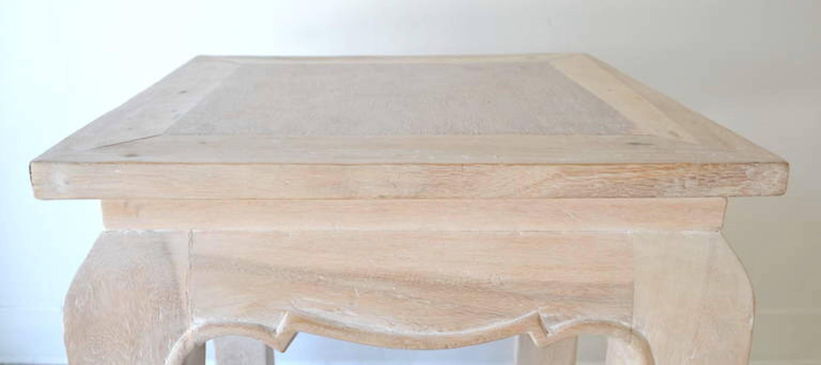 Mid-20th Century Pair of Mid-Century Limed Hardwood Side Tables