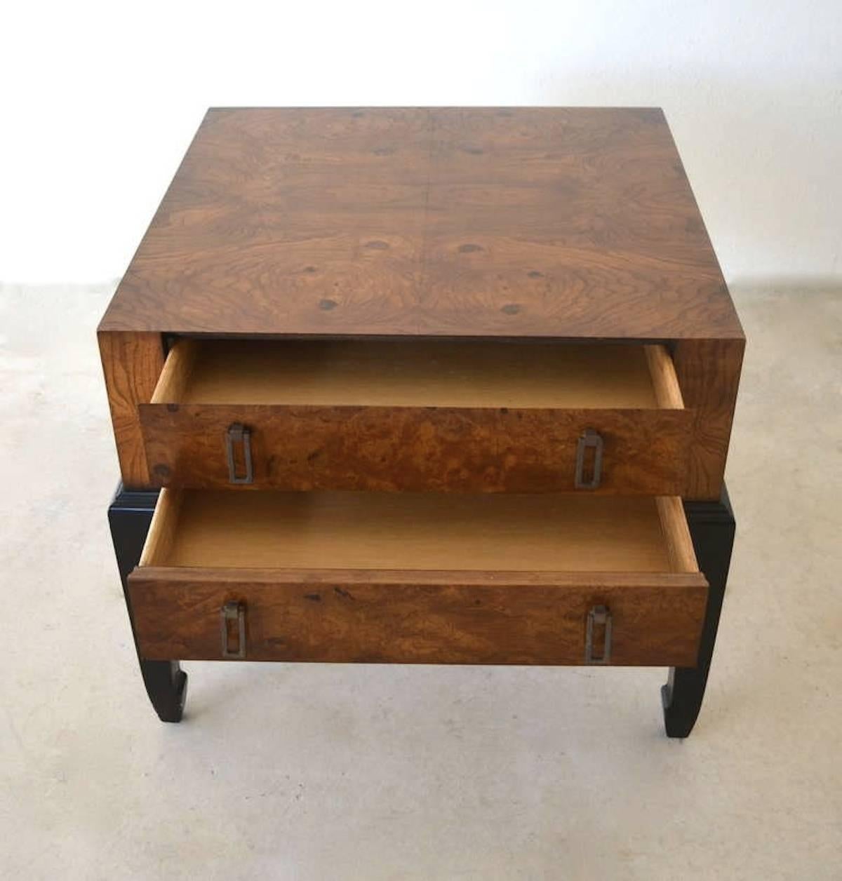 Mid-20th Century Midcentury Burlwood Side Table For Sale