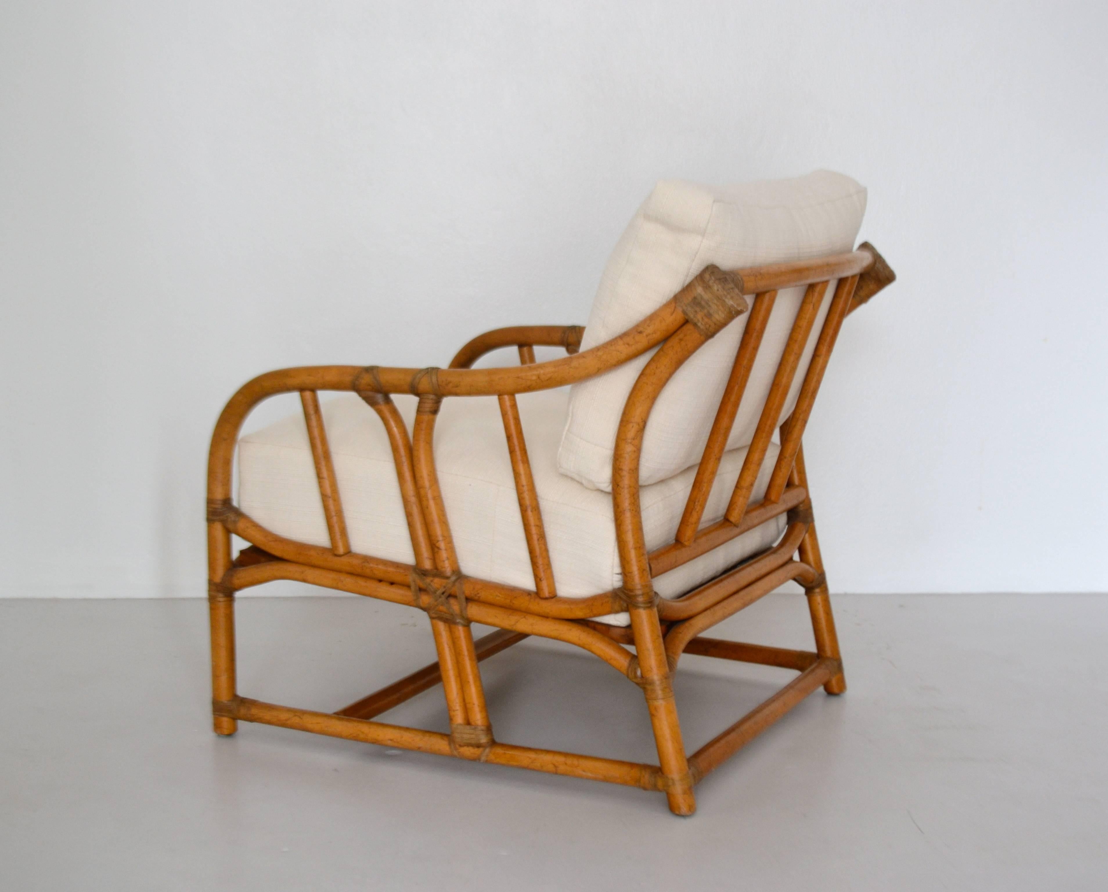 Mid-Century Modern Pair of Mid-Century Bamboo Club Chairs