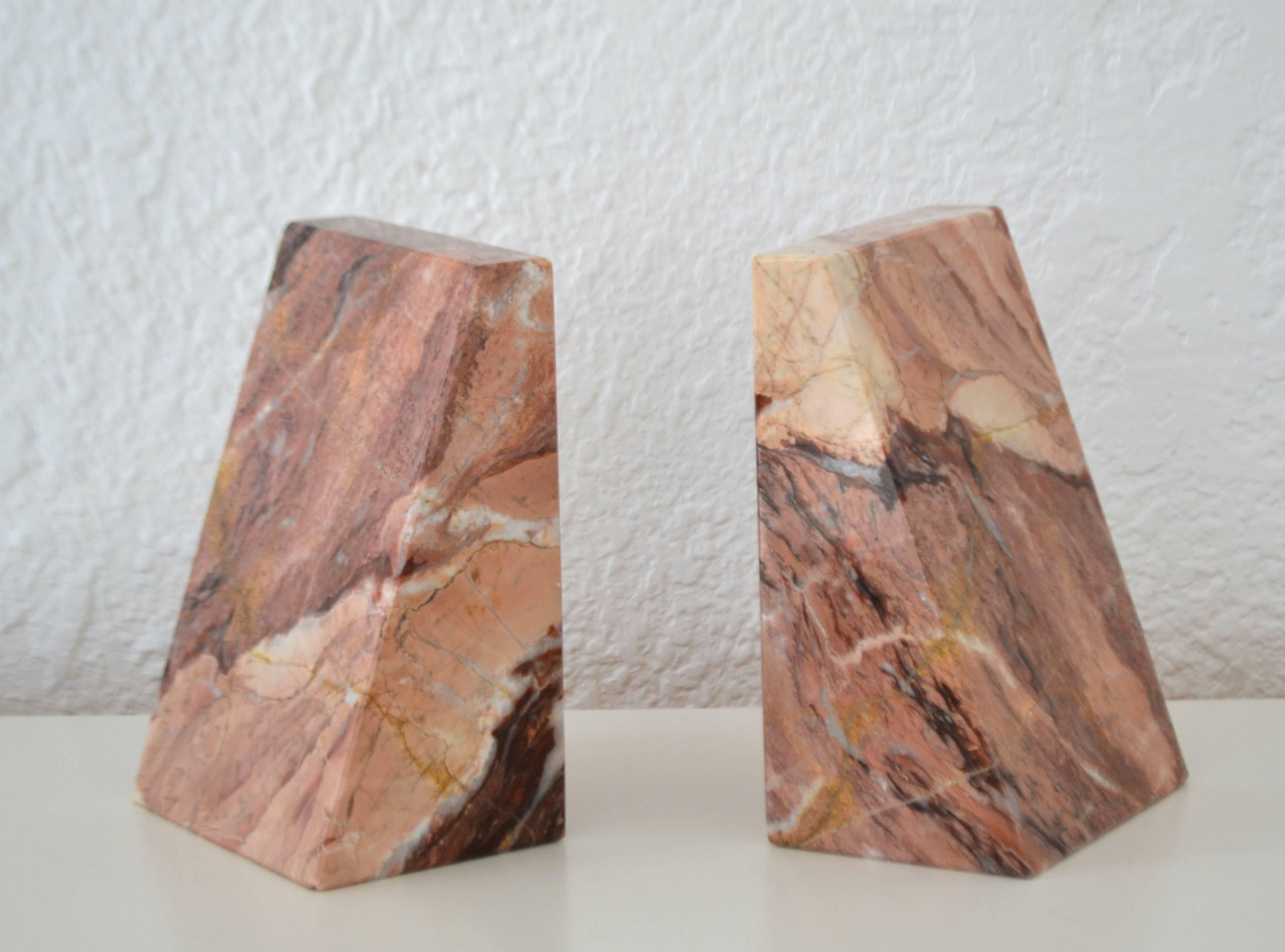 Pair of Italian Midcentury Geometric Form Bookends In Excellent Condition For Sale In West Palm Beach, FL
