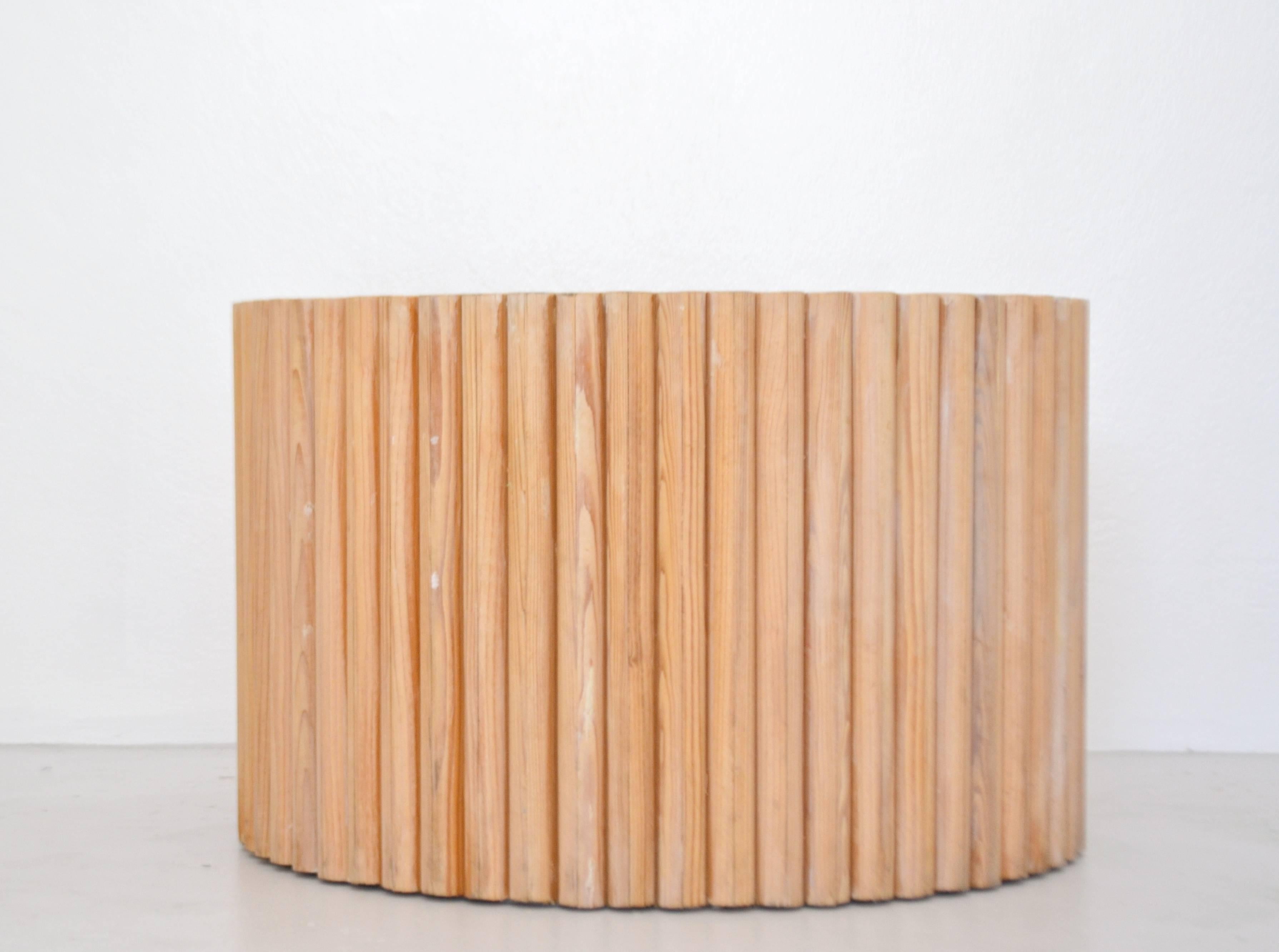 wood drum table