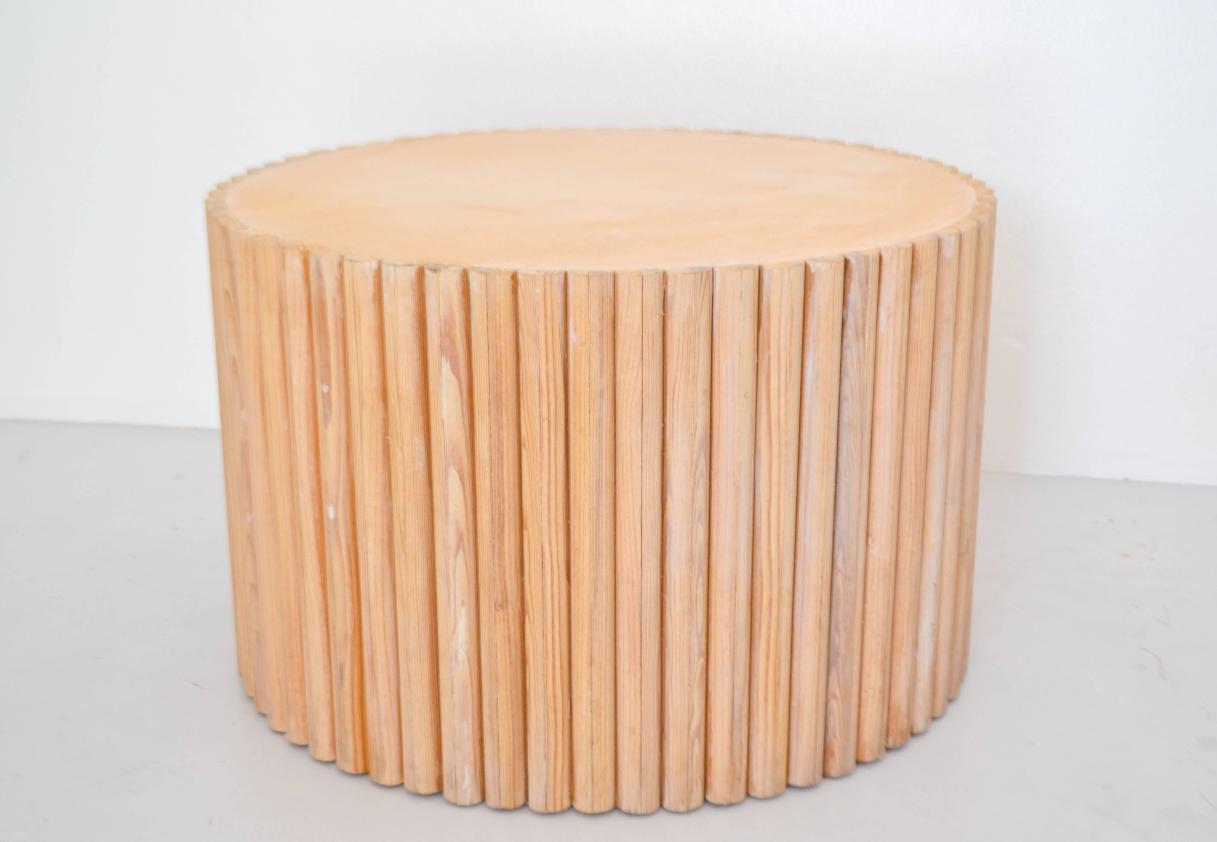 wooden drum table