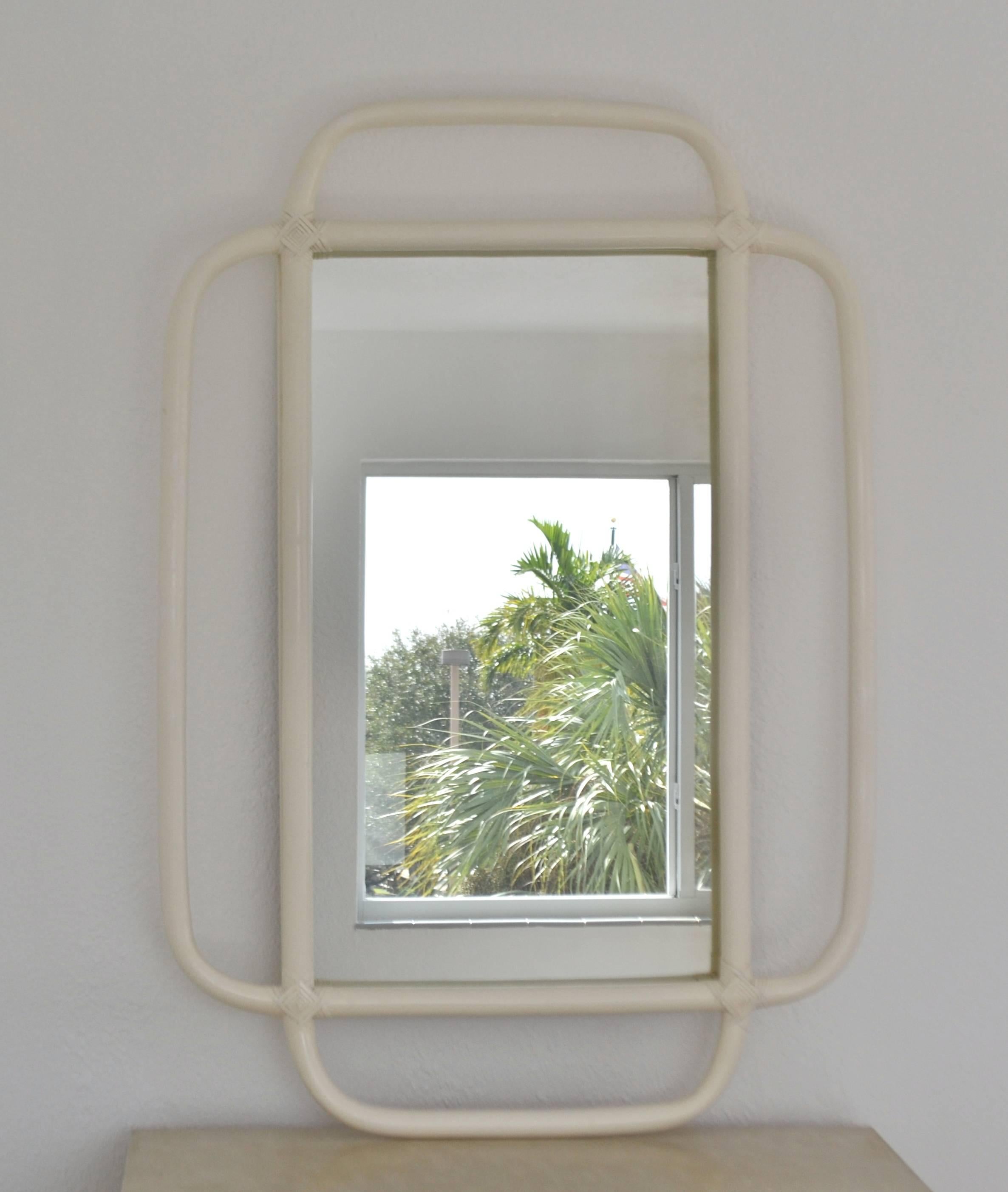 Mid-Century Modern Mid-Century Bent Bamboo Wall Mirror