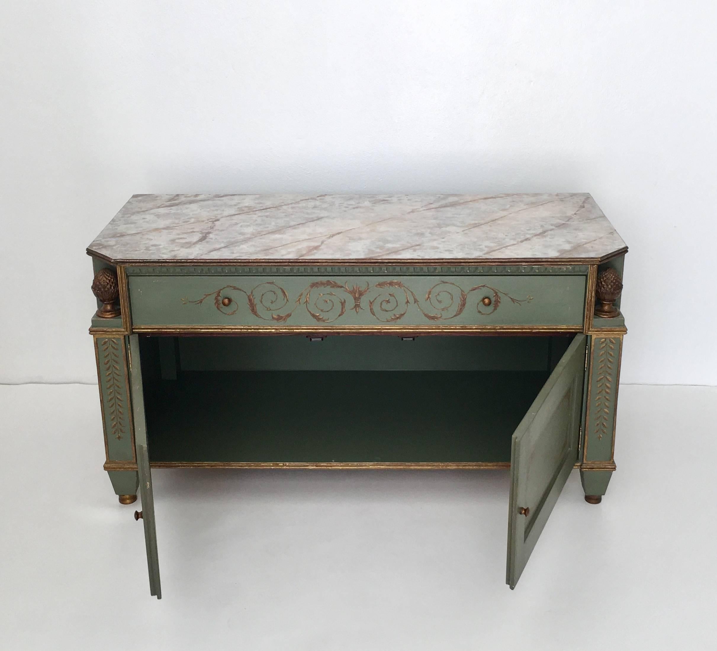 Pair of Neoclassical Style Painted Commodes 2