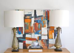 Pair of Mid-Century Brass Table Lamps