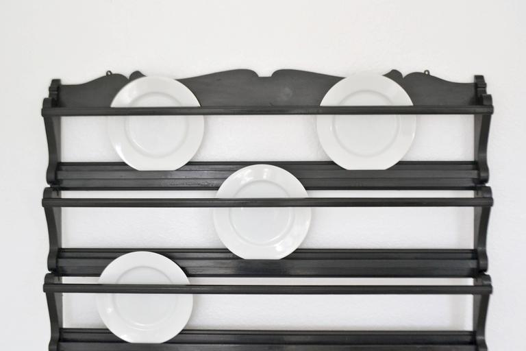 Midcentury Wooden Fretwork Hanging Plate Rack at 1stDibs