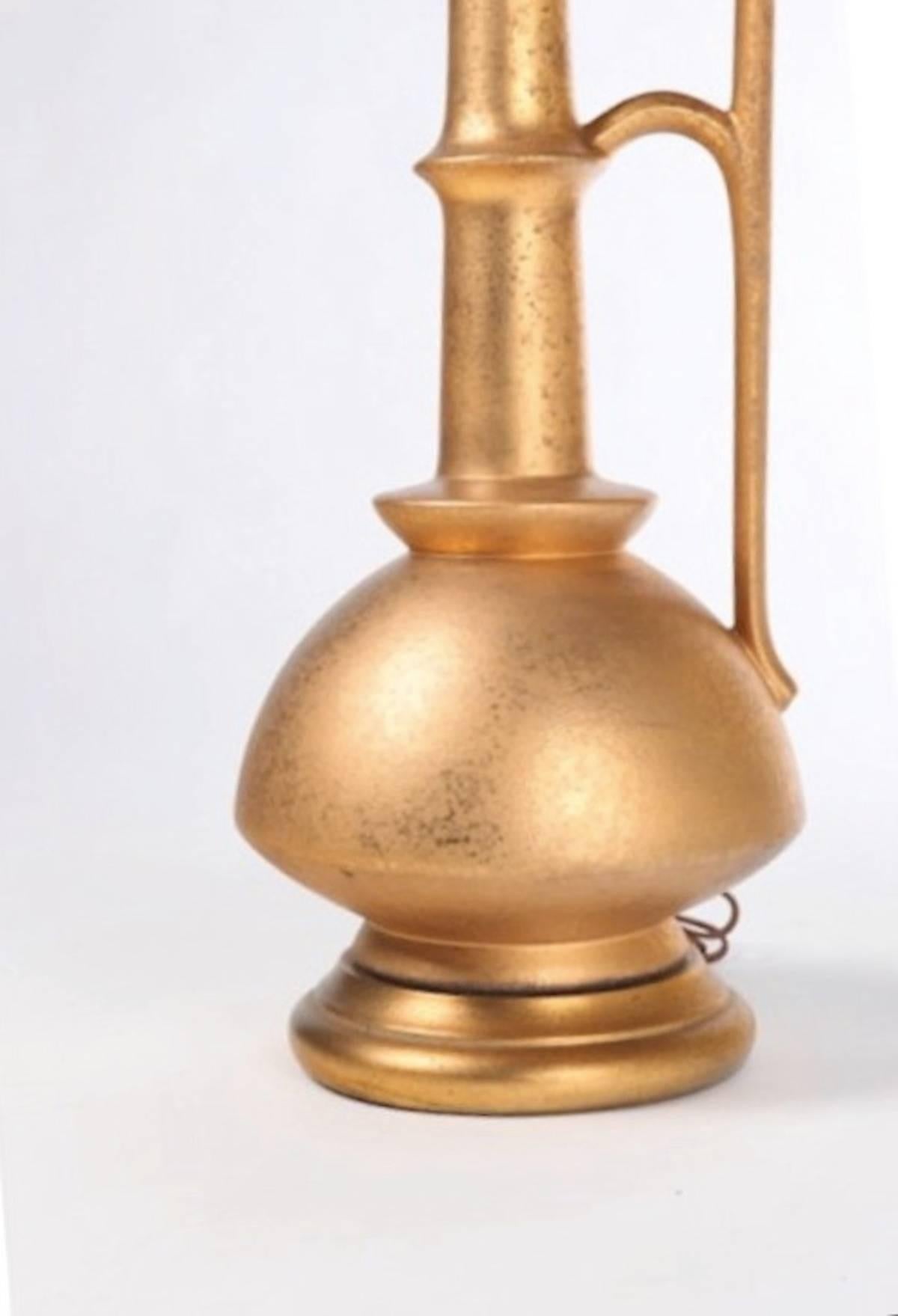 Mid-20th Century Pair of Italian Midcentury Ceramic Jar Form Table Lamps For Sale