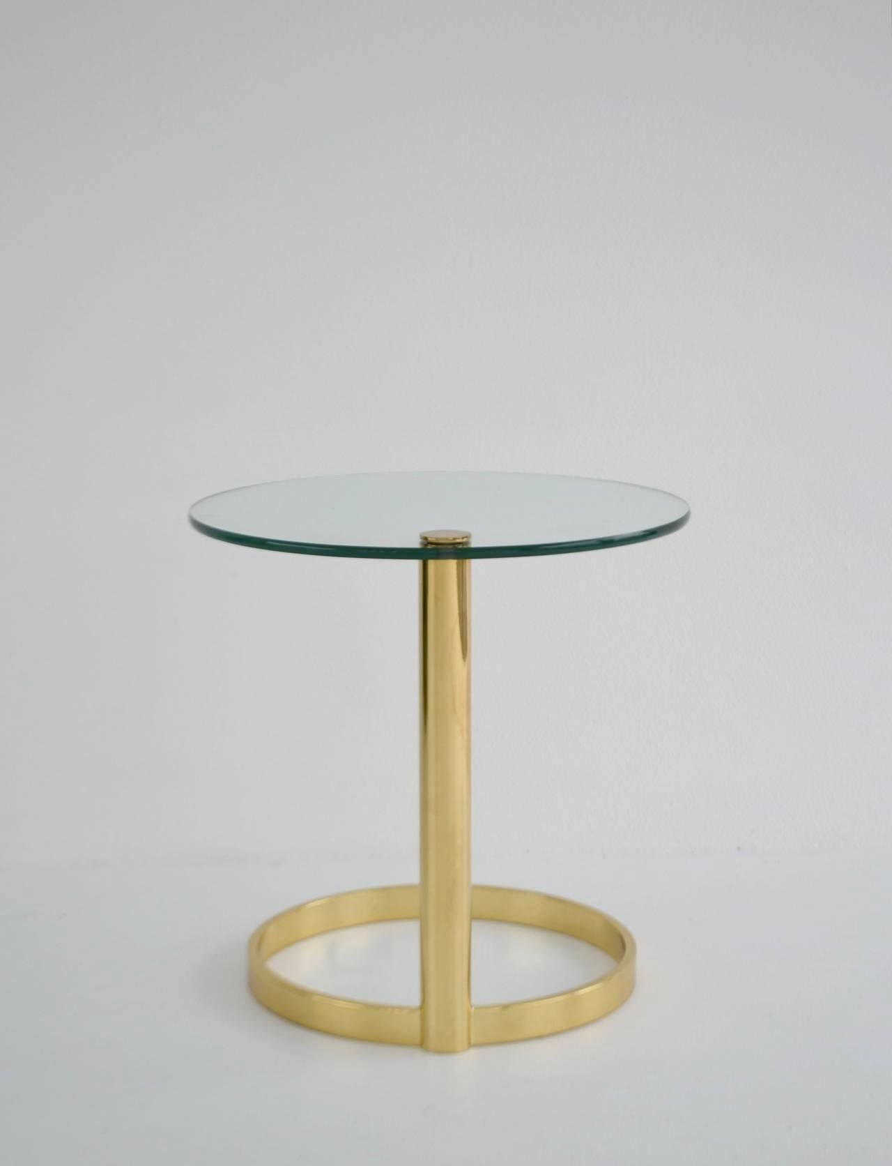 Postmodern Sculptural Brass Side Table In Excellent Condition In West Palm Beach, FL