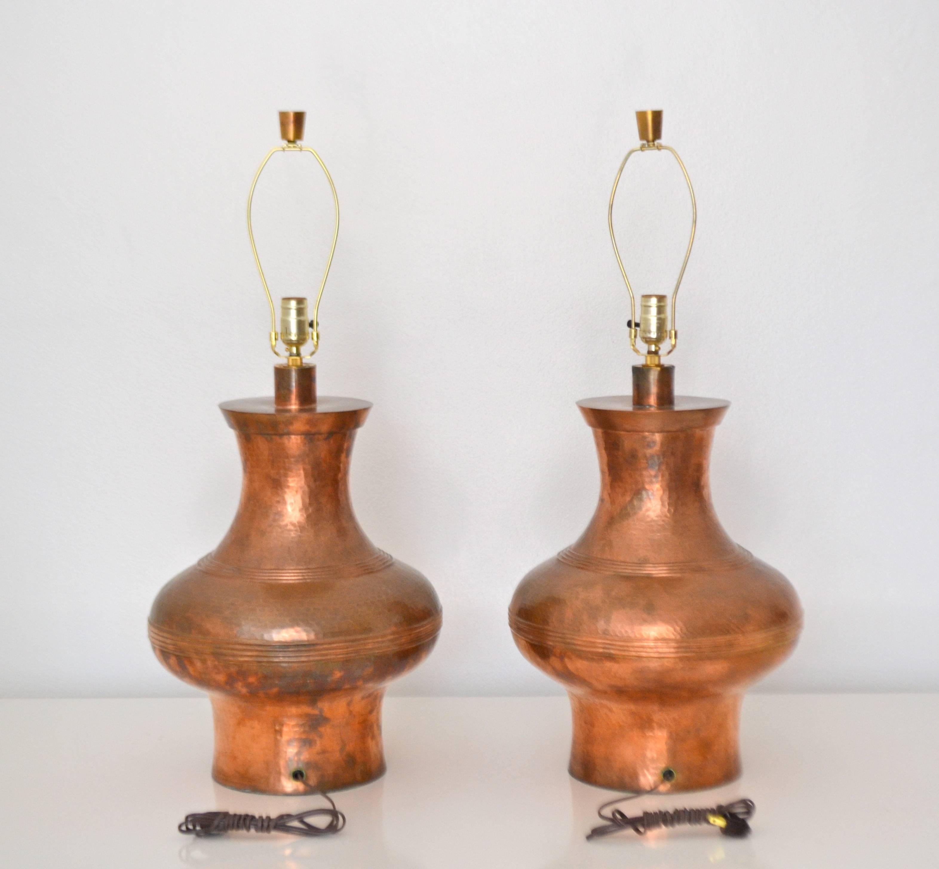 hammered copper lamps