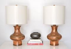 Pair of Hammered Copper Table Lamps