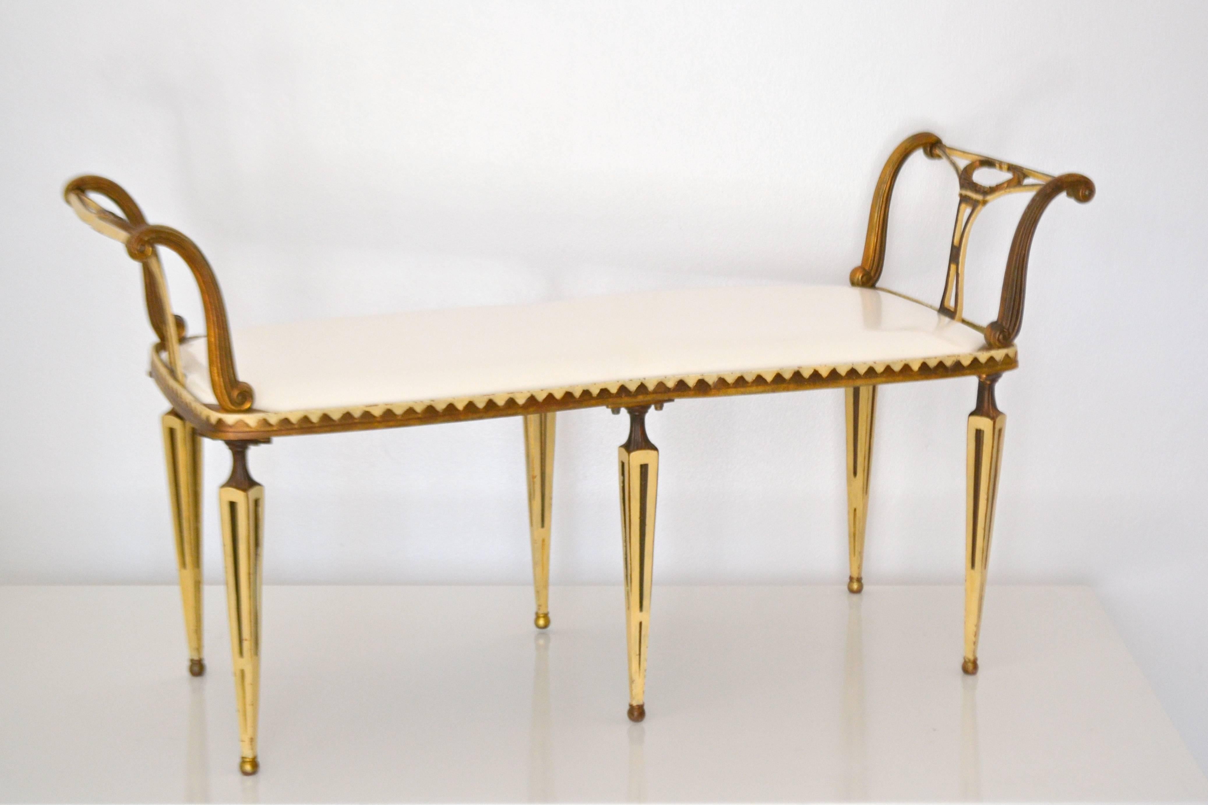 Regency Style Parcel-Gilt Bench In Excellent Condition In West Palm Beach, FL