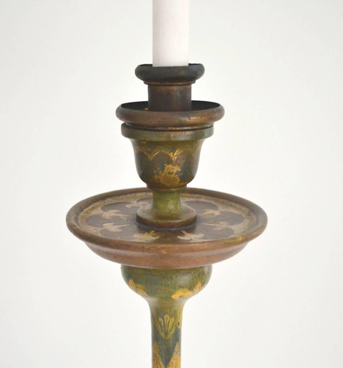 wooden candlestick lamps