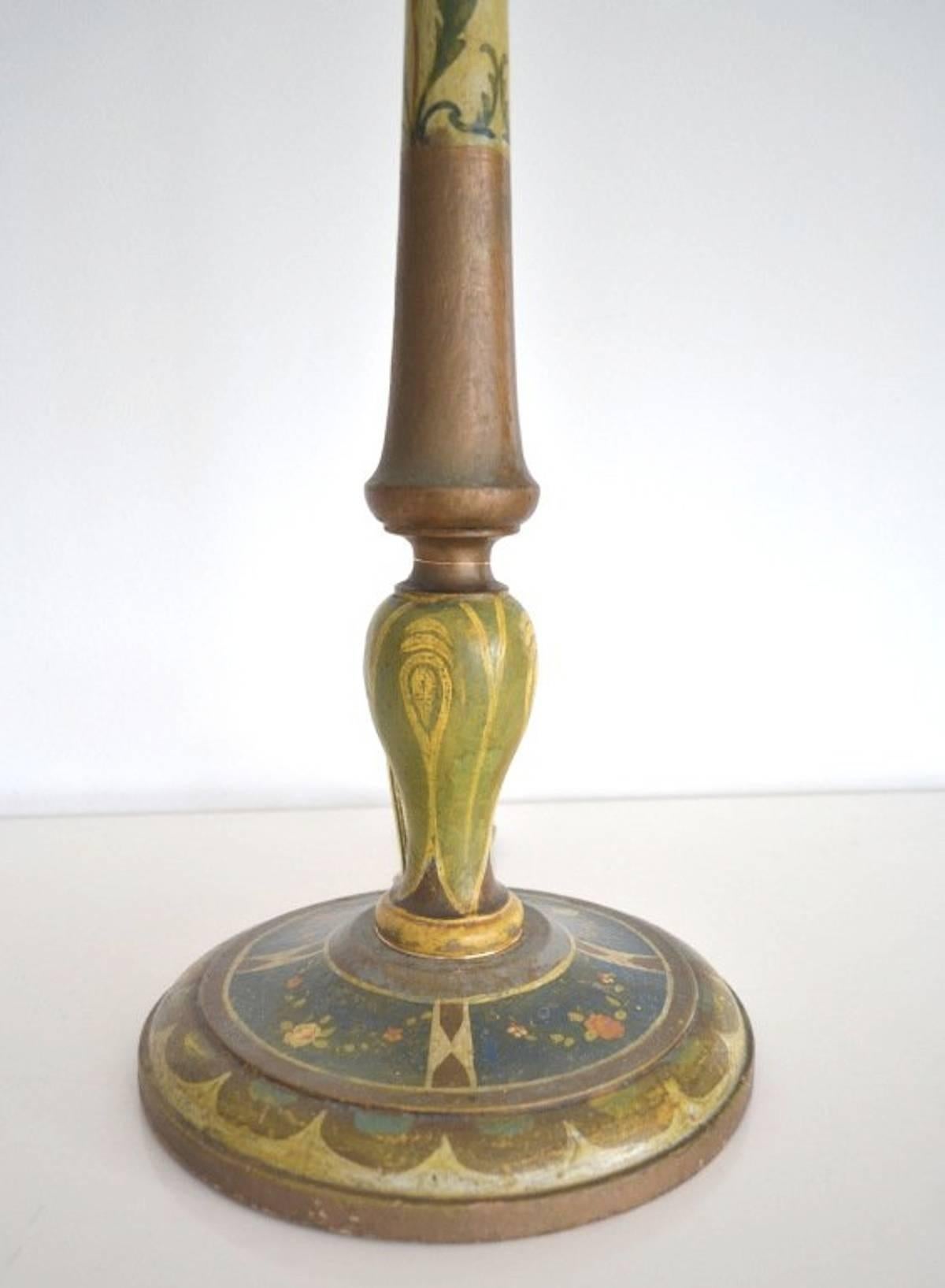 wood candlestick lamp