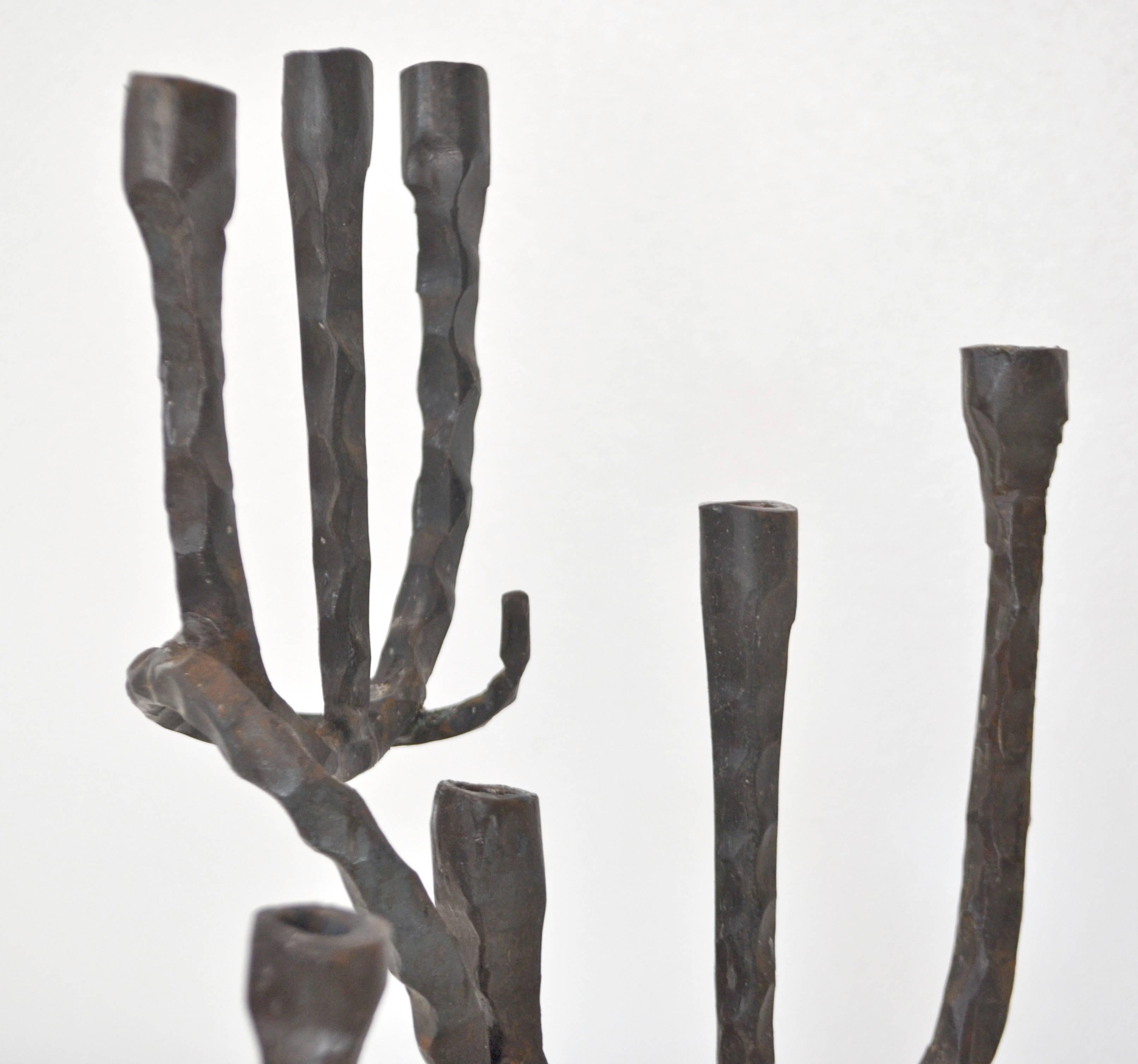 Midcentury Brutalist Handwrought Candlestick For Sale 1