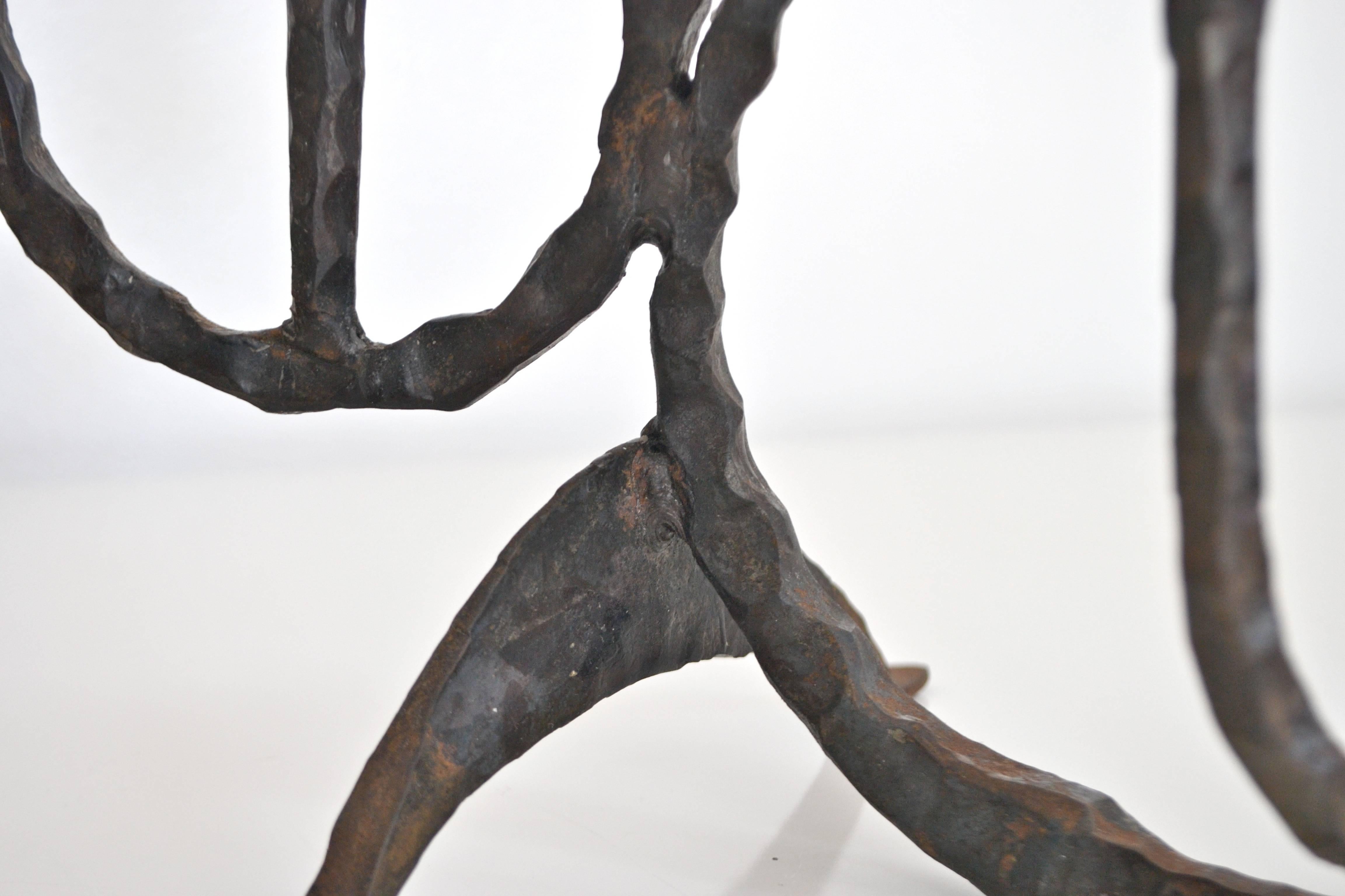 Midcentury Brutalist Handwrought Candlestick For Sale 2