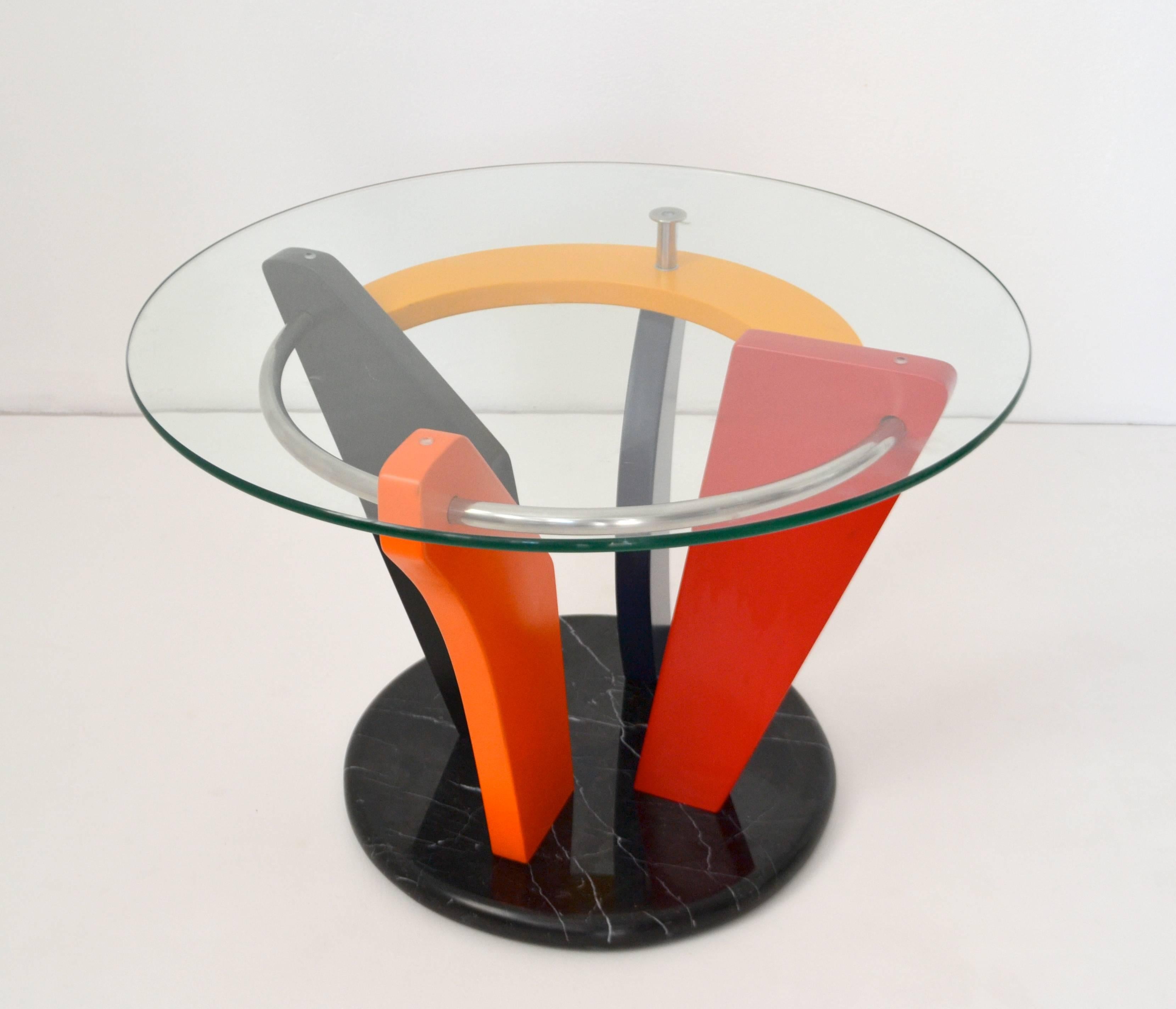 Pair of Italian Postmodern Memphis Side Tables In Excellent Condition In West Palm Beach, FL