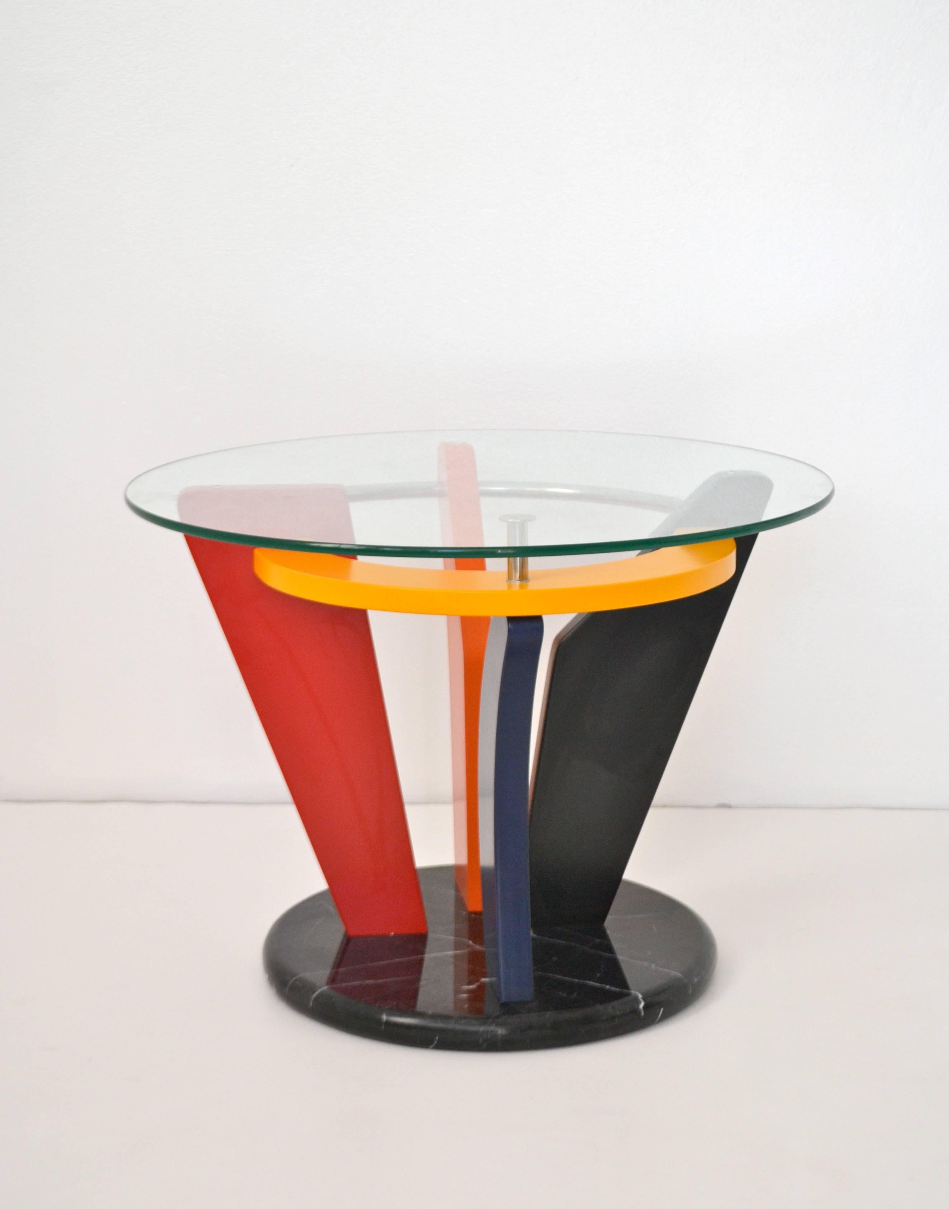 Post-Modern Pair of Italian Postmodern Memphis Side Tables
