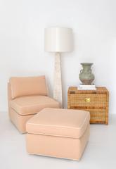 Midcentury Coral Stone Pyramid Form Floor Lamp