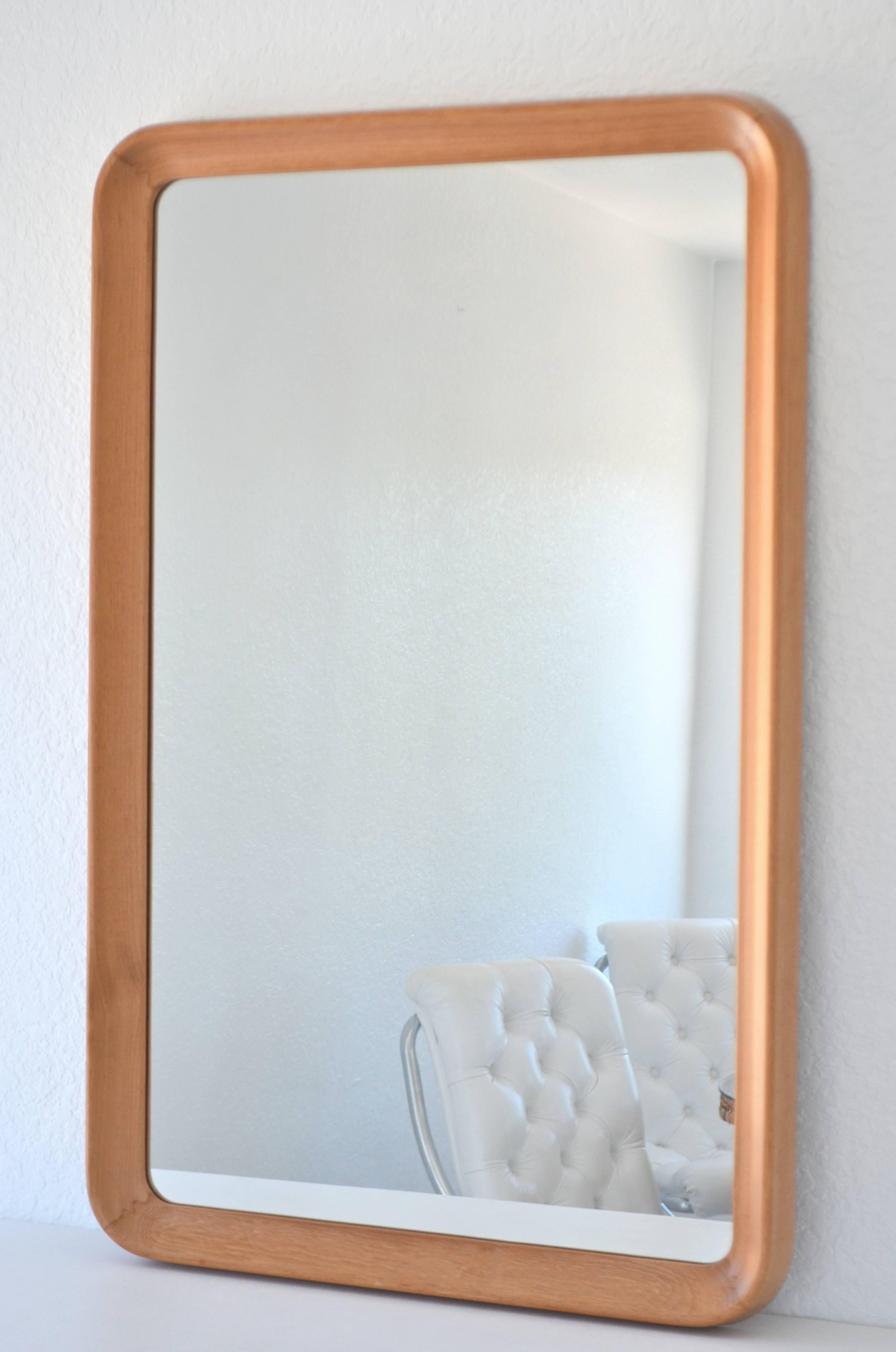 Midcentury Teak Wall Mirror In Good Condition For Sale In West Palm Beach, FL