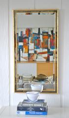 Hollywood Regency Faux Bamboo Giltwood Wall Mirror