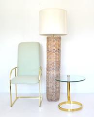 Set of Four Postmodern DIA Brass Framed Armchairs/Games Chairs