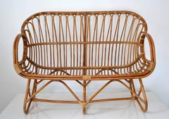 Midcentury Sculptural Bent Bamboo Settee