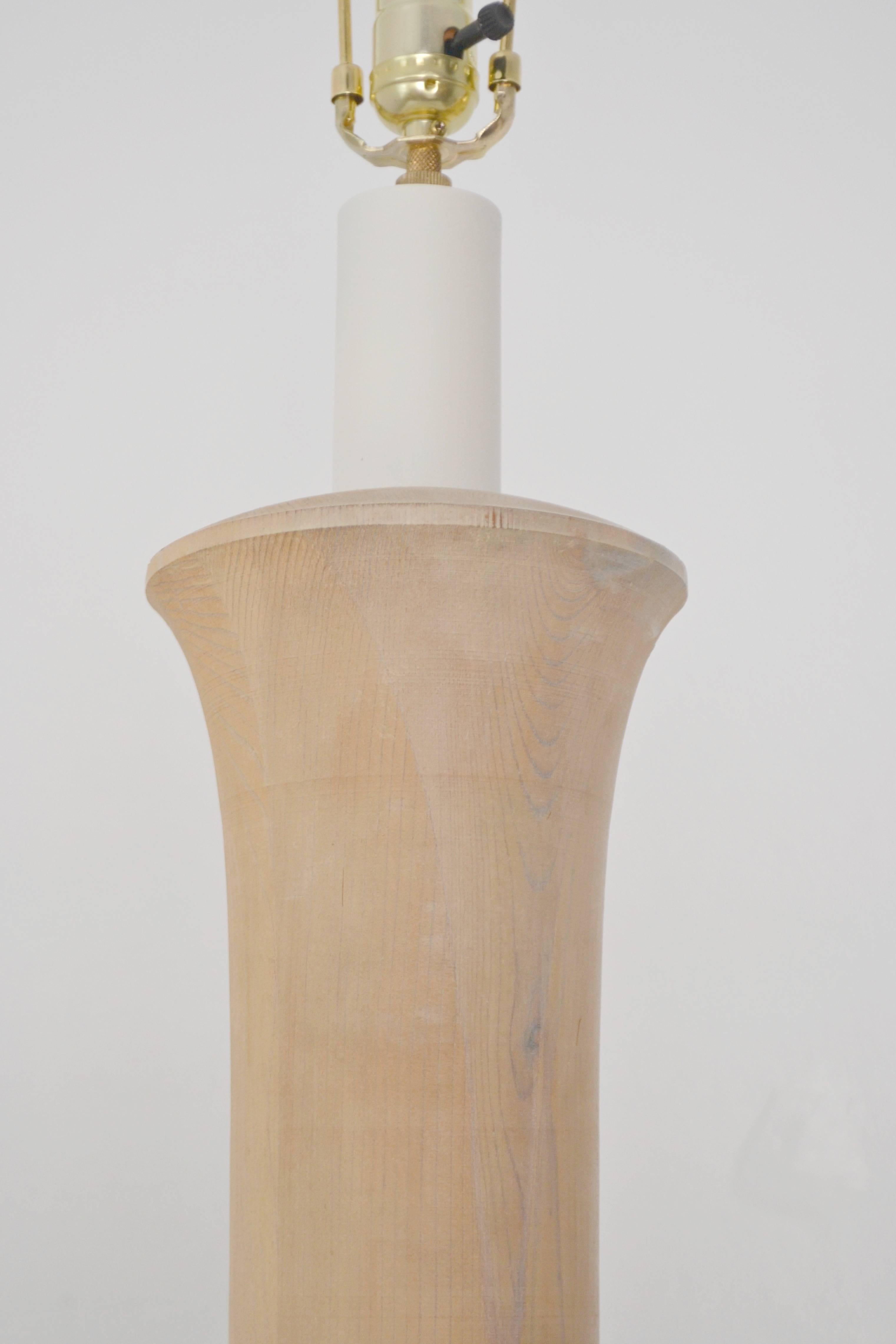 Mid-Century Modern Mid-Century Turned Wood Candlestick Floor Lamp For Sale