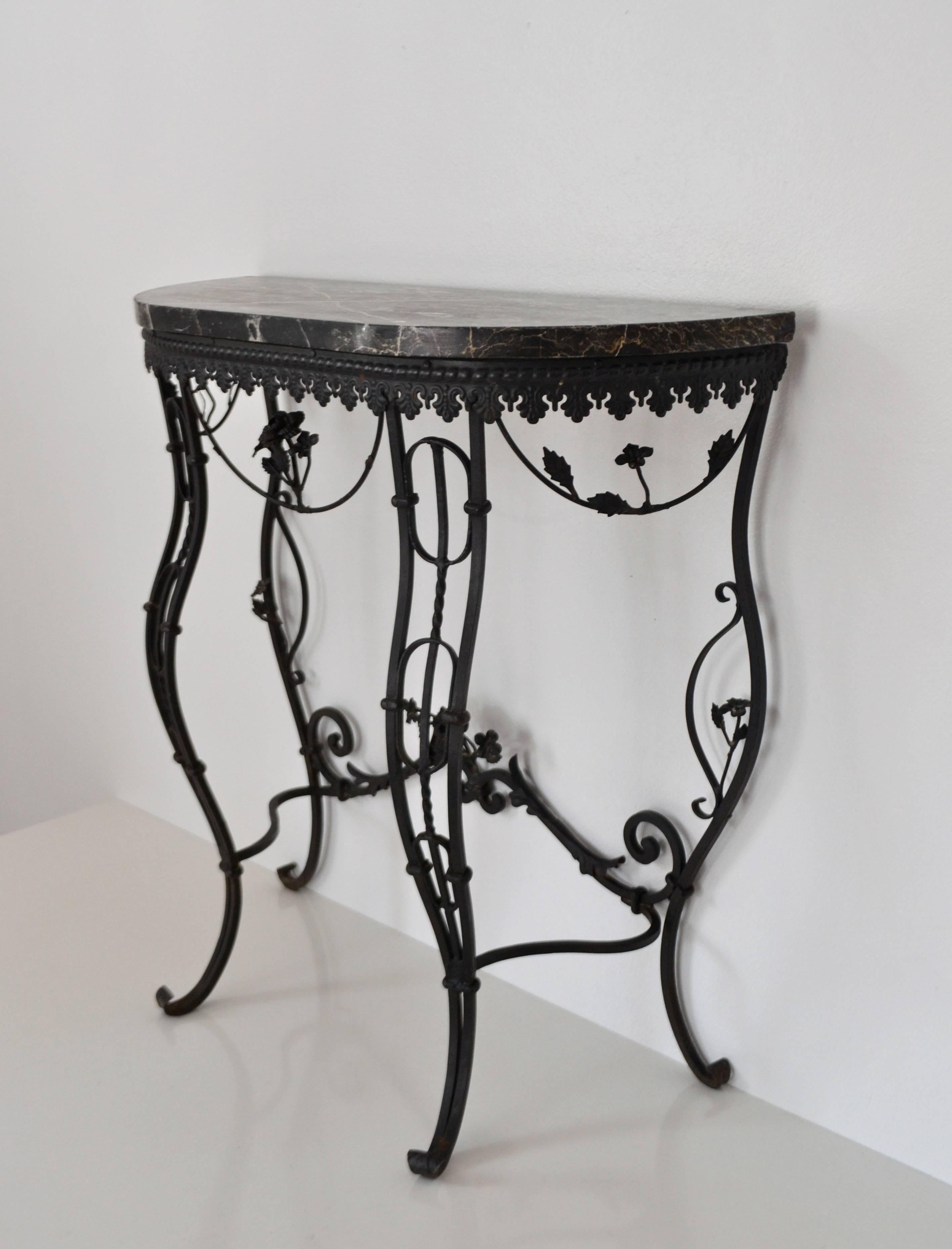 wrought iron hall table