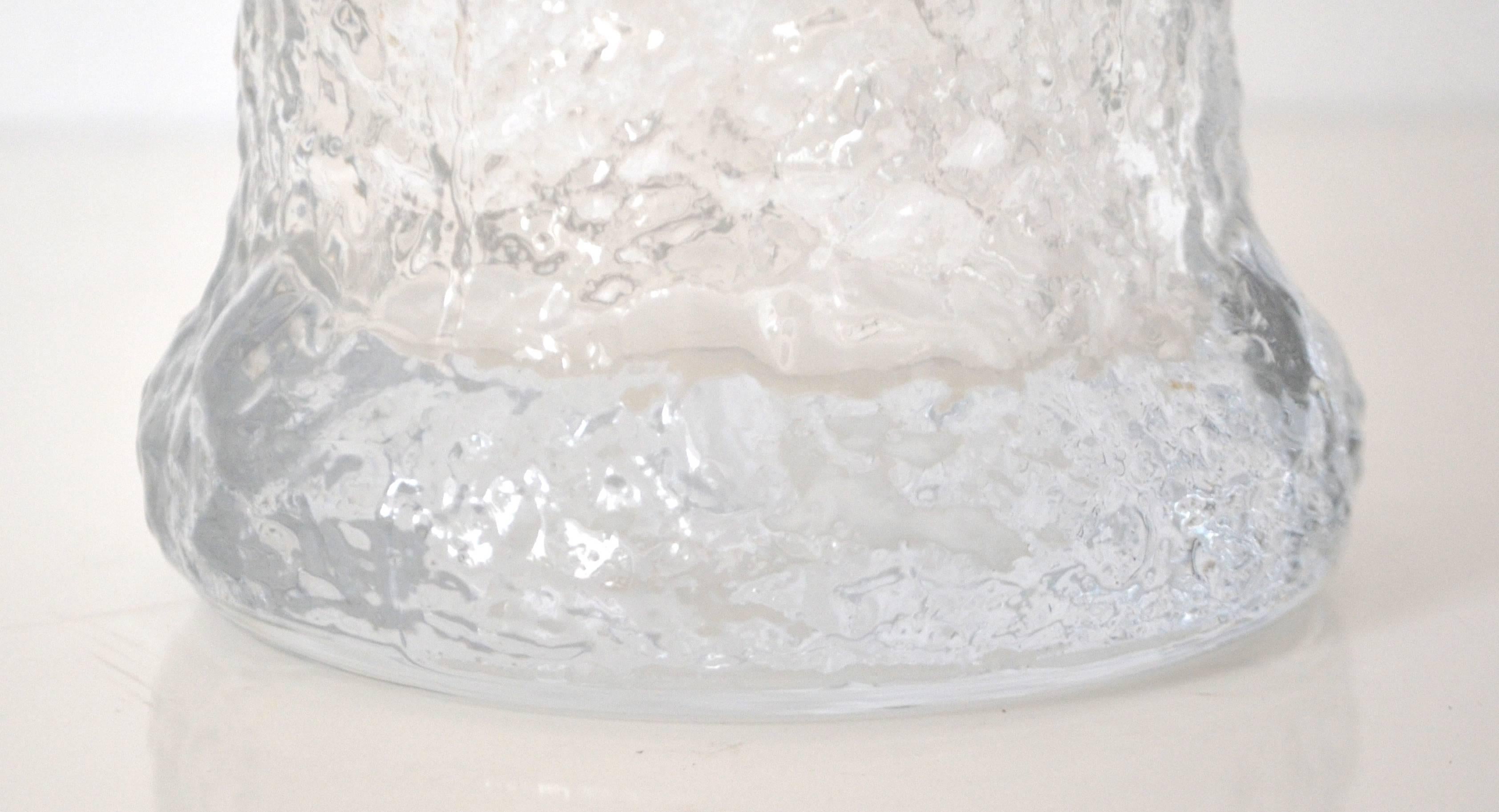 Mid-Century Modern Midcentury Textured Glass Vase by Timo Sarpaneva For Sale