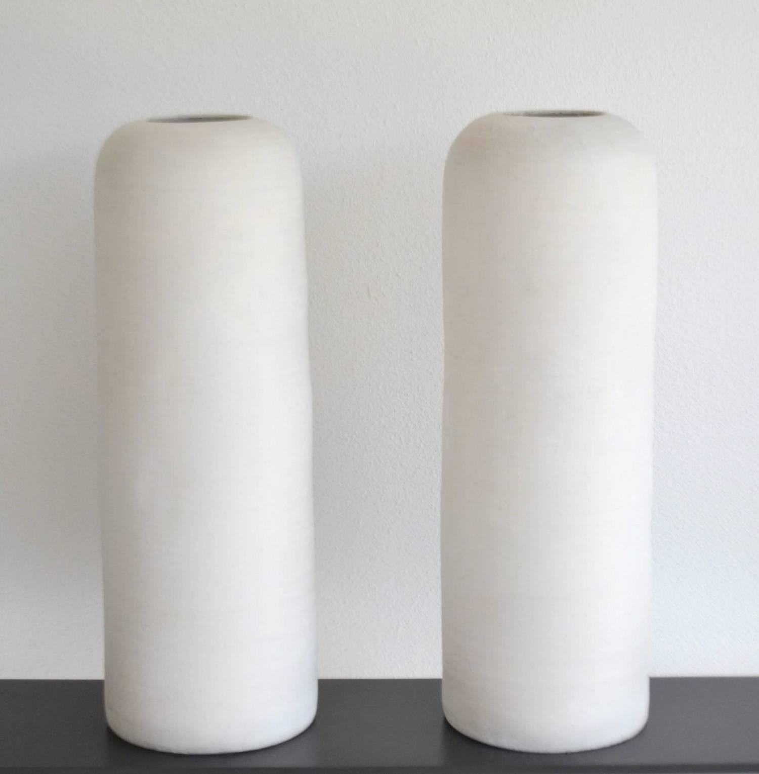 Post-Modern Pair of Postmodern Organic Form Hand Thrown Vases For Sale