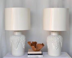 Pair of Hollywood Regency Blanc de Chine Table Lamps