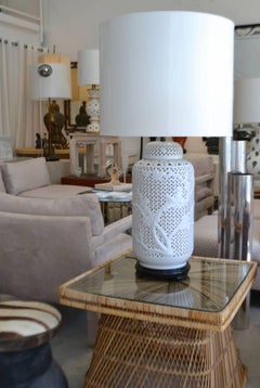 Pierced Porcelain Blanc de Chine Table Lamp