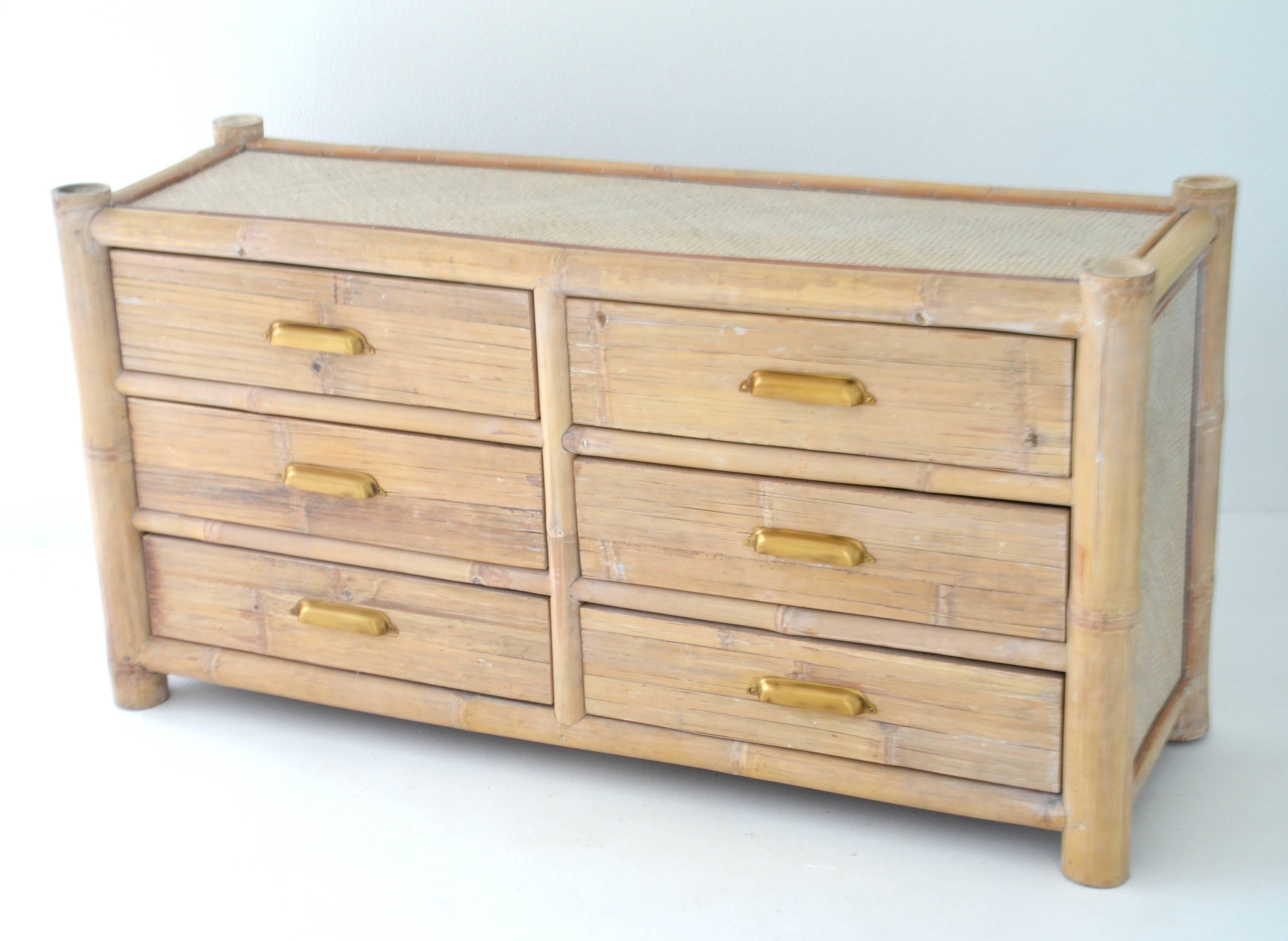 Cerused Bamboo Sideboard For Sale 1