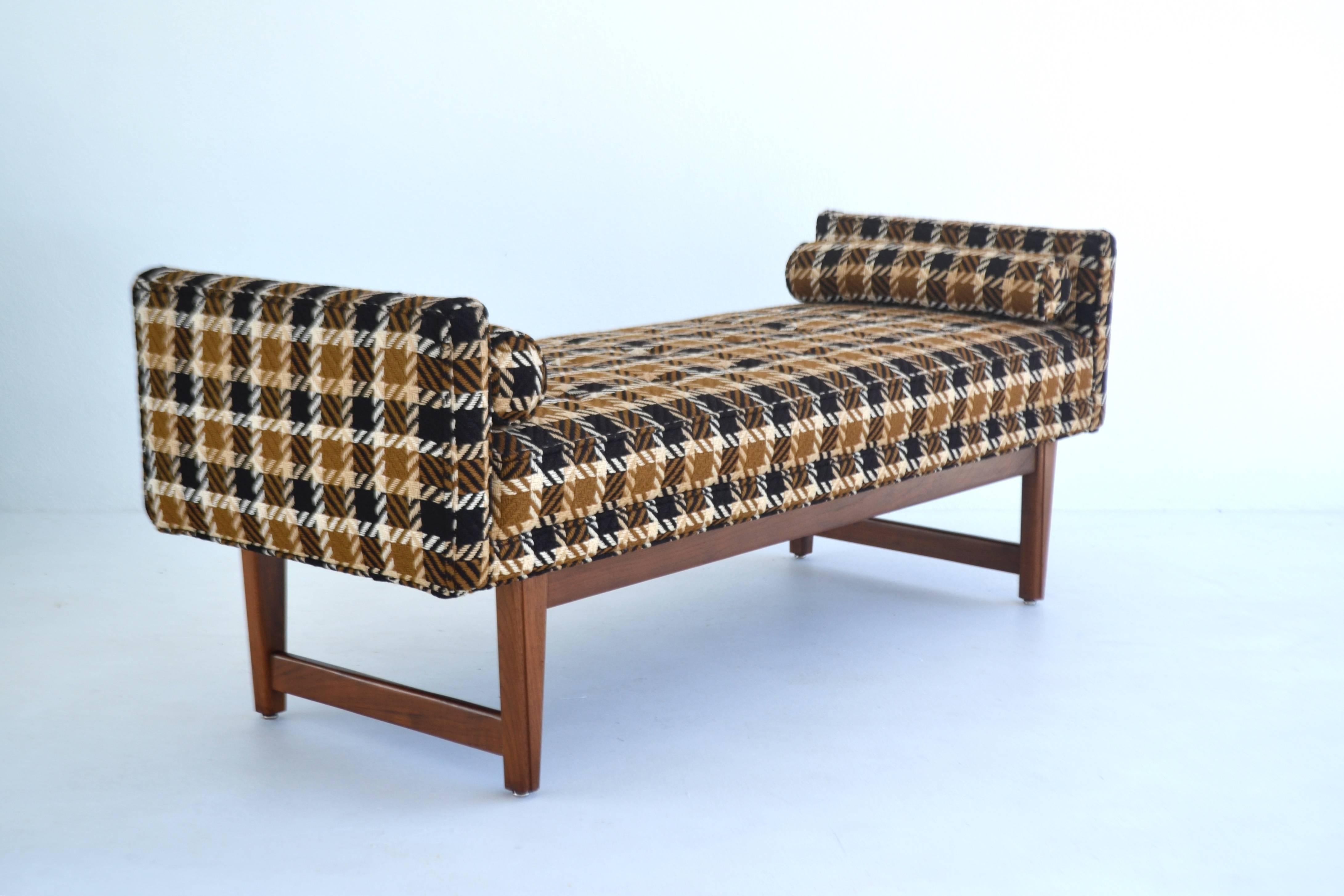Mid-Century Upholstered Bench by Selig In Excellent Condition For Sale In West Palm Beach, FL