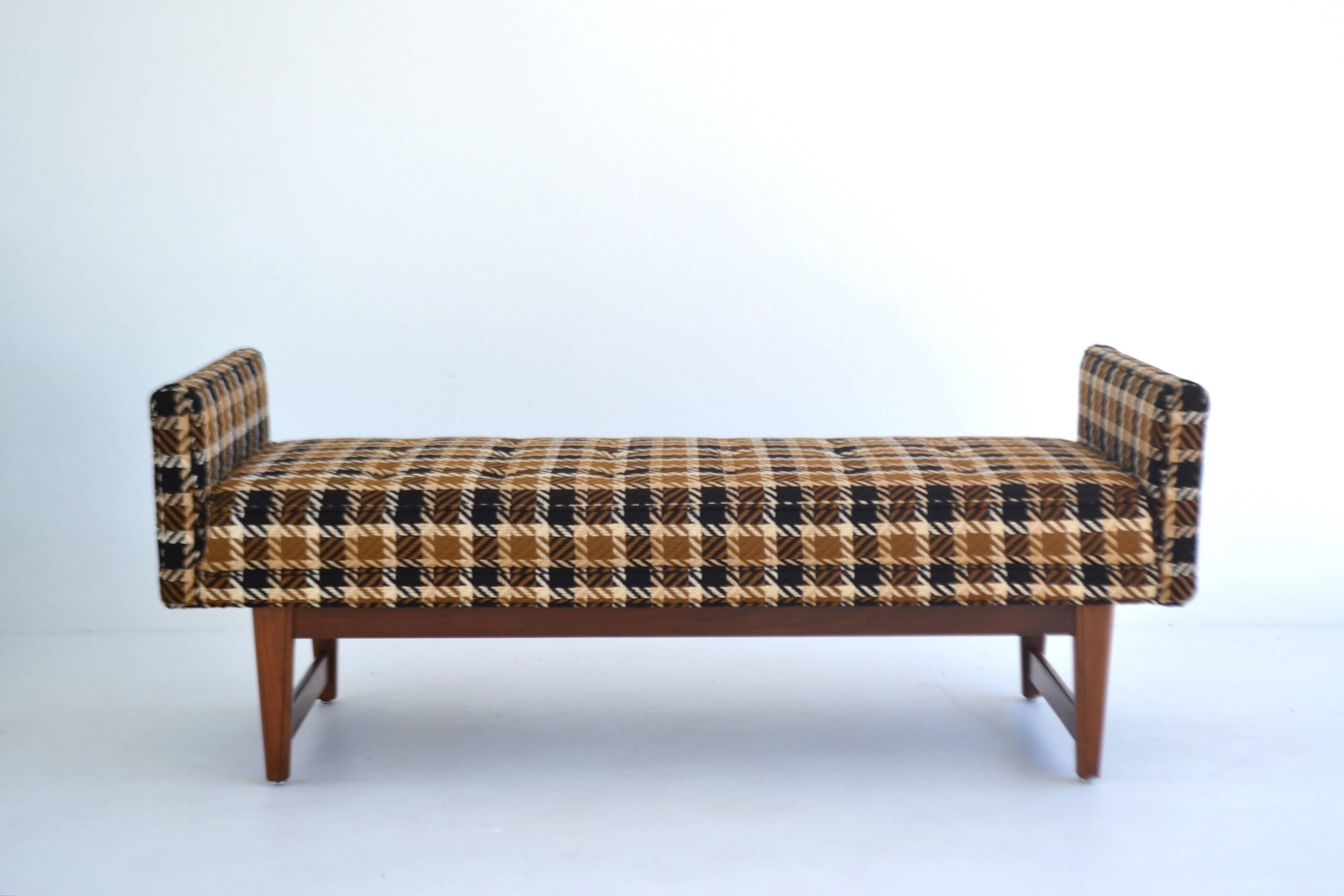 Mid-20th Century Mid-Century Upholstered Bench by Selig For Sale