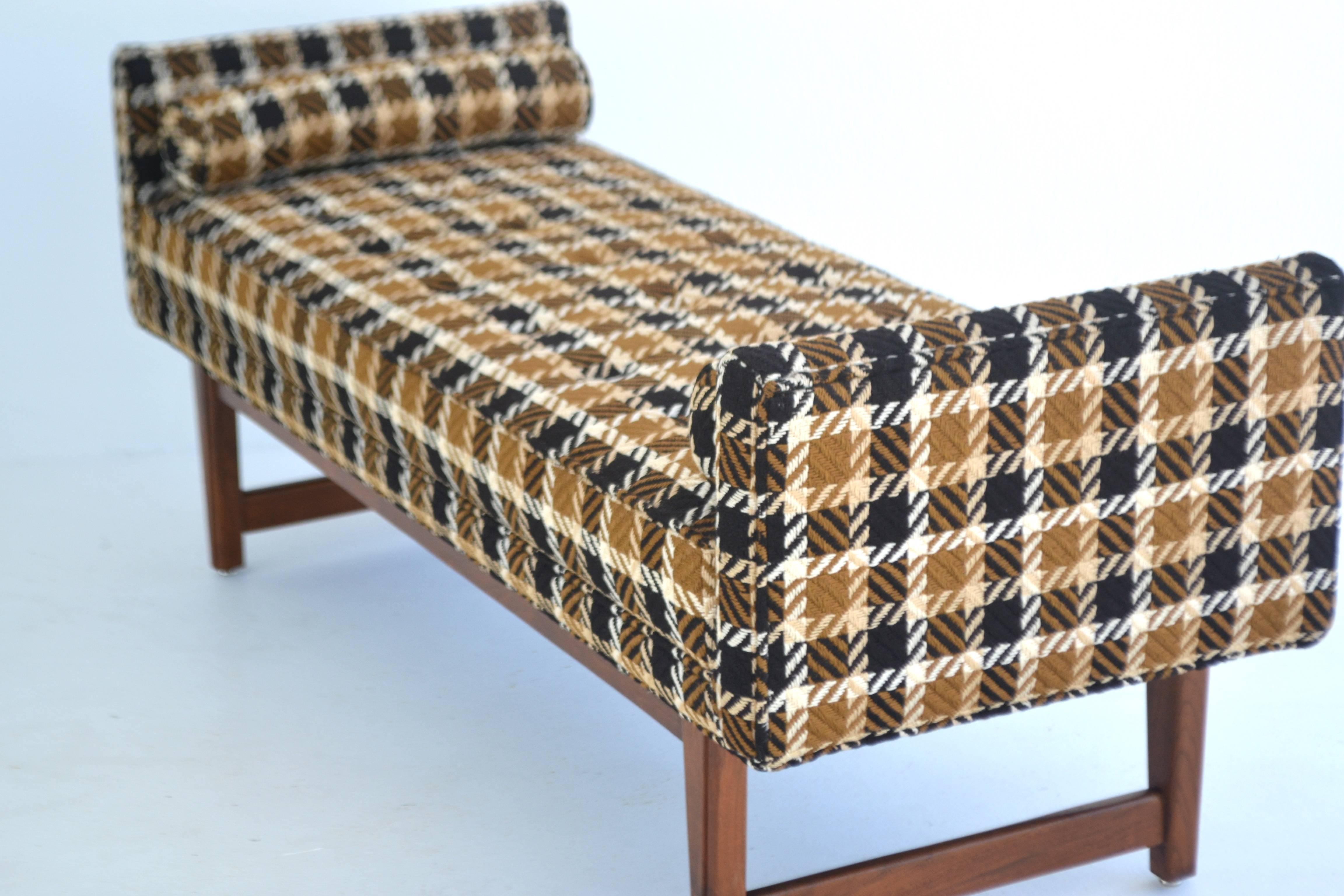 Mid-Century Upholstered Bench by Selig For Sale 1