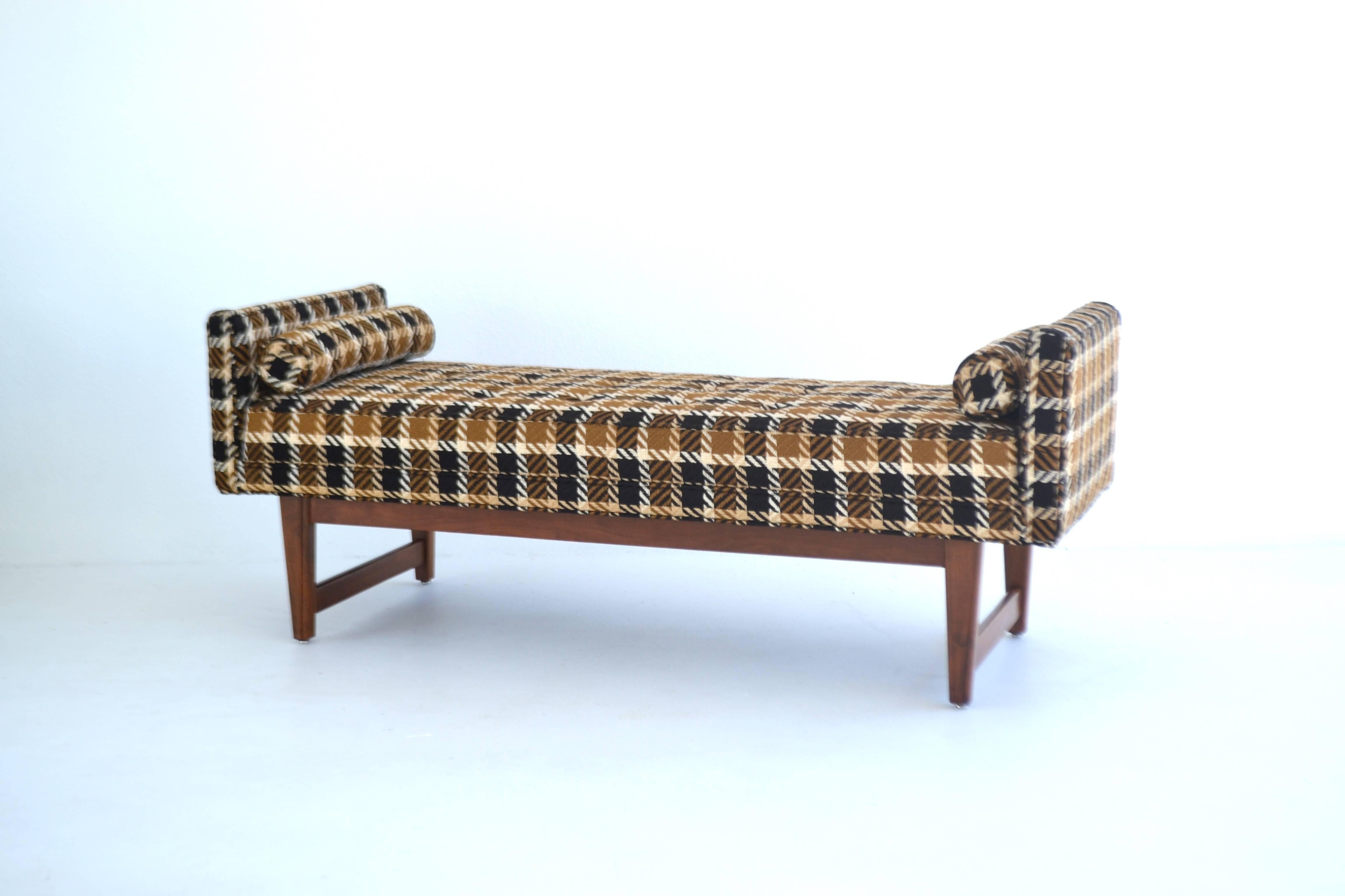 Mid-Century Upholstered Bench by Selig For Sale 3