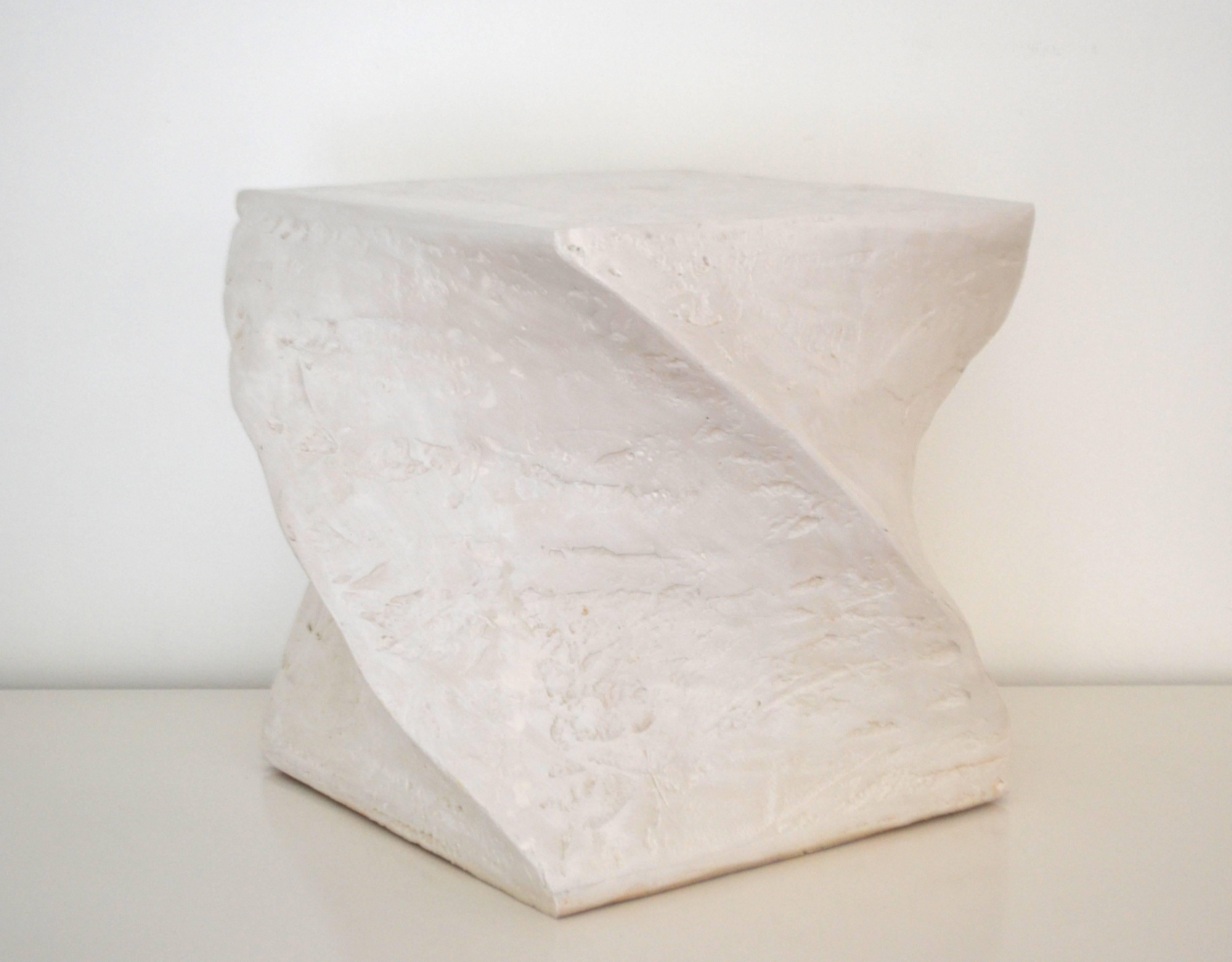 Postmodern Geometric Form Lacquered Plaster Side Table 1