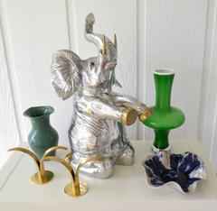 Postmodern Aluminium and Brass Champagne or Wine Cooler by Arthur Court