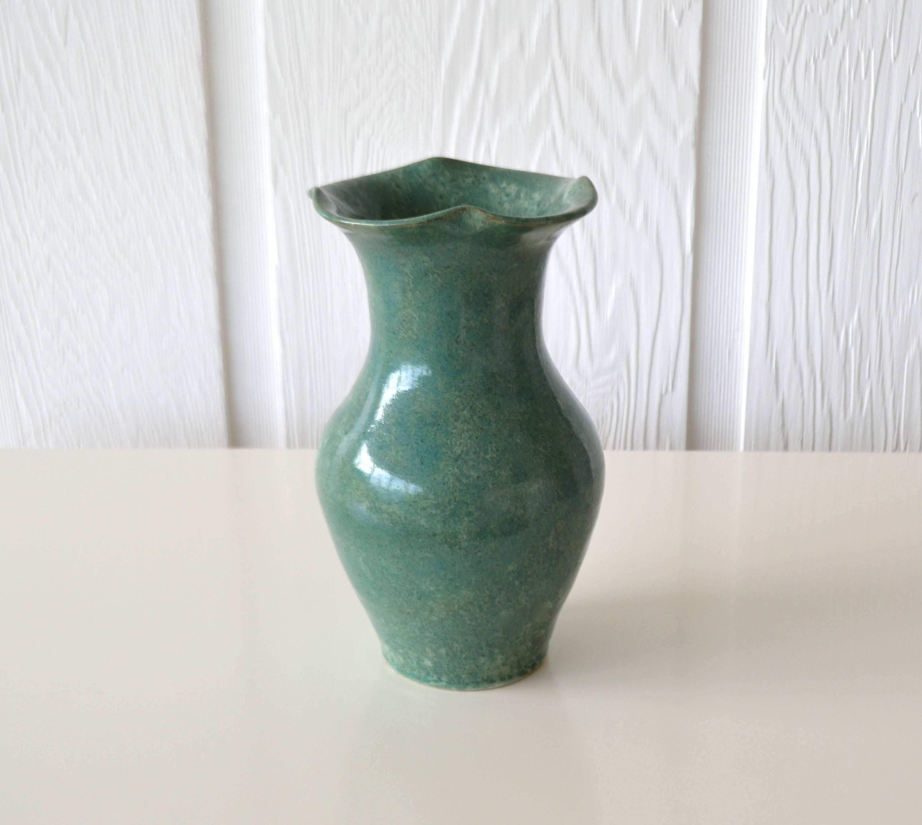 Hand Thrown Ceramic Organic Form Vase In Excellent Condition In West Palm Beach, FL