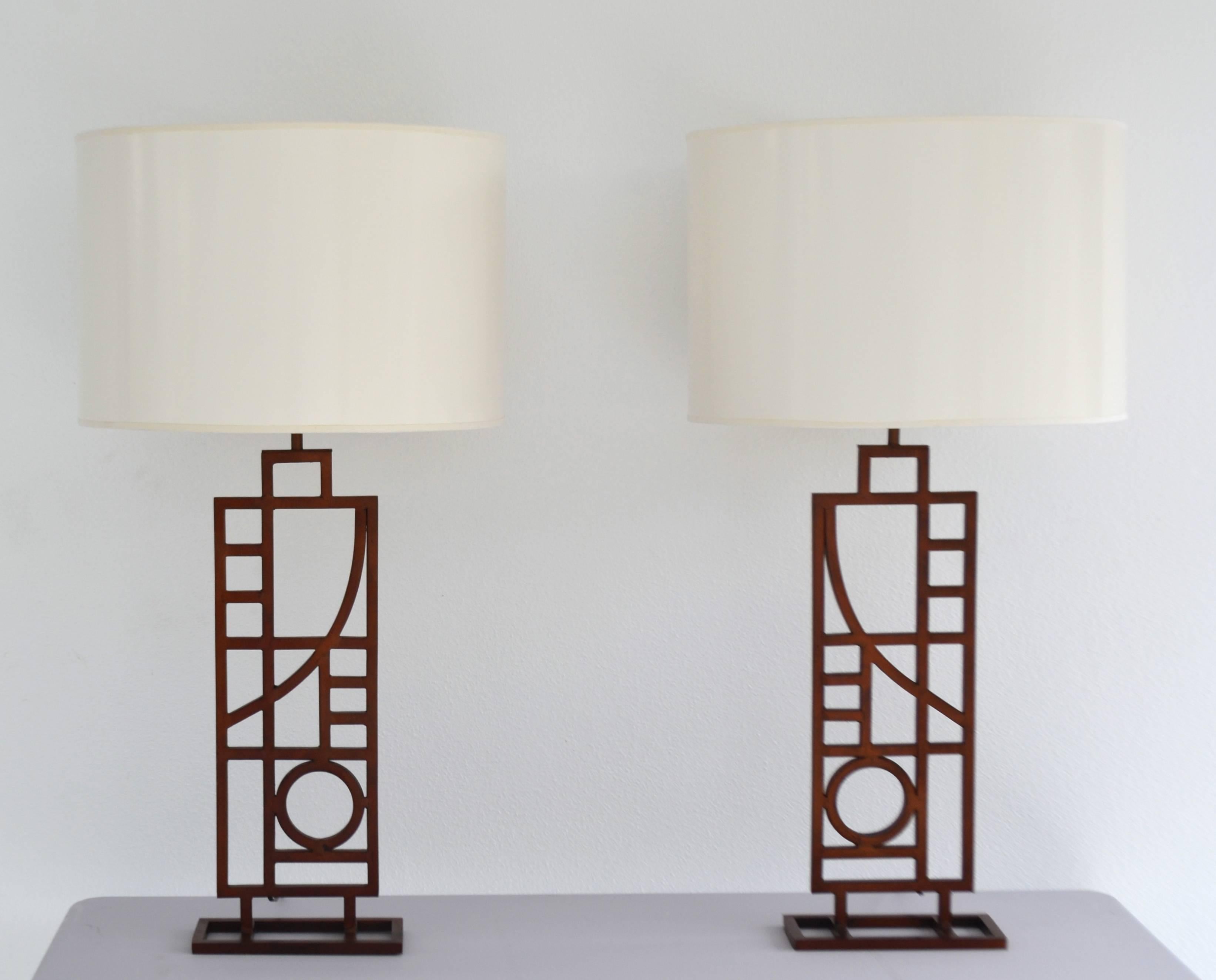 Pair of Post Modern Table Lamps by Sonneman 2