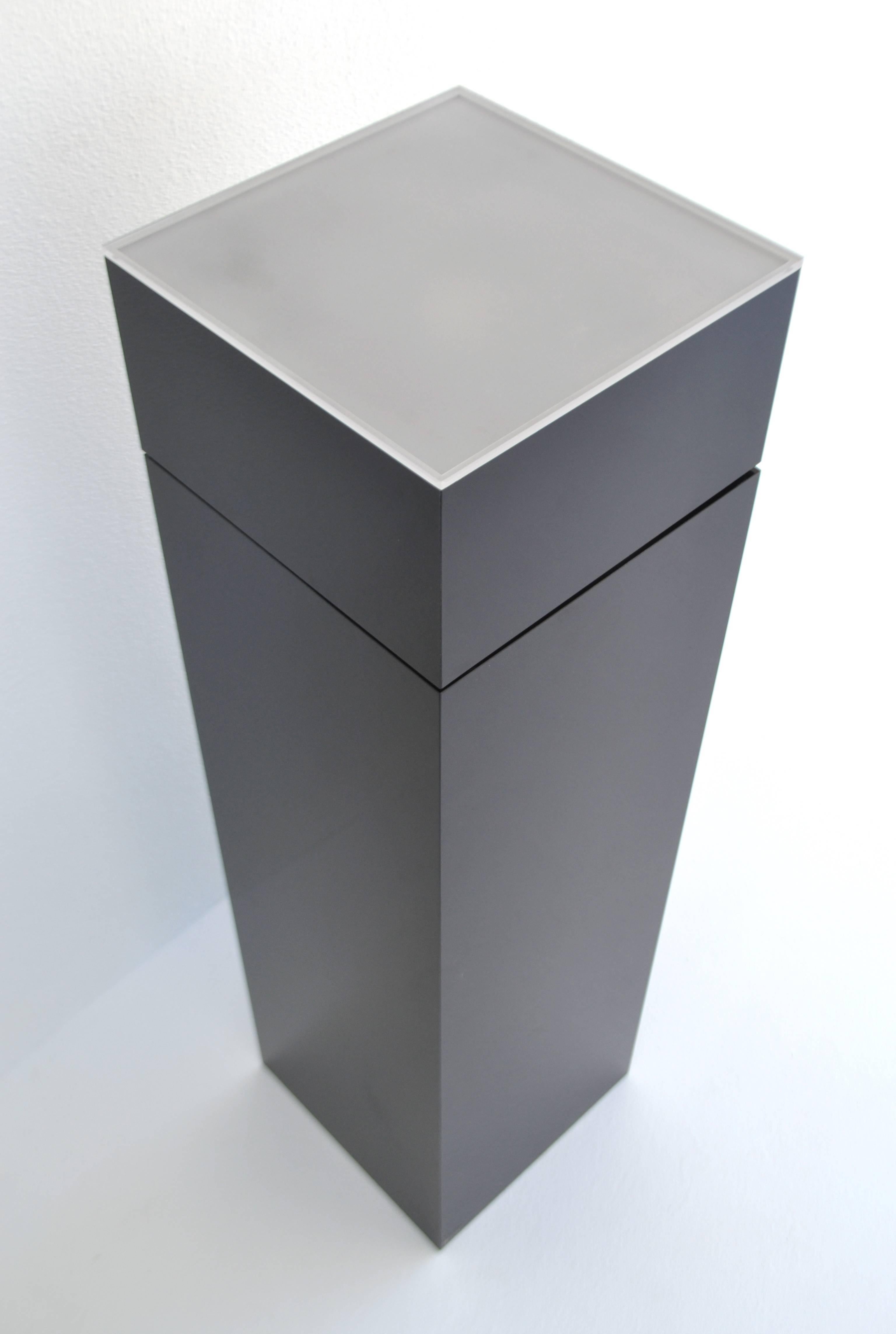 American Postmodern Illuminated Lucite Pedestal by Haziza