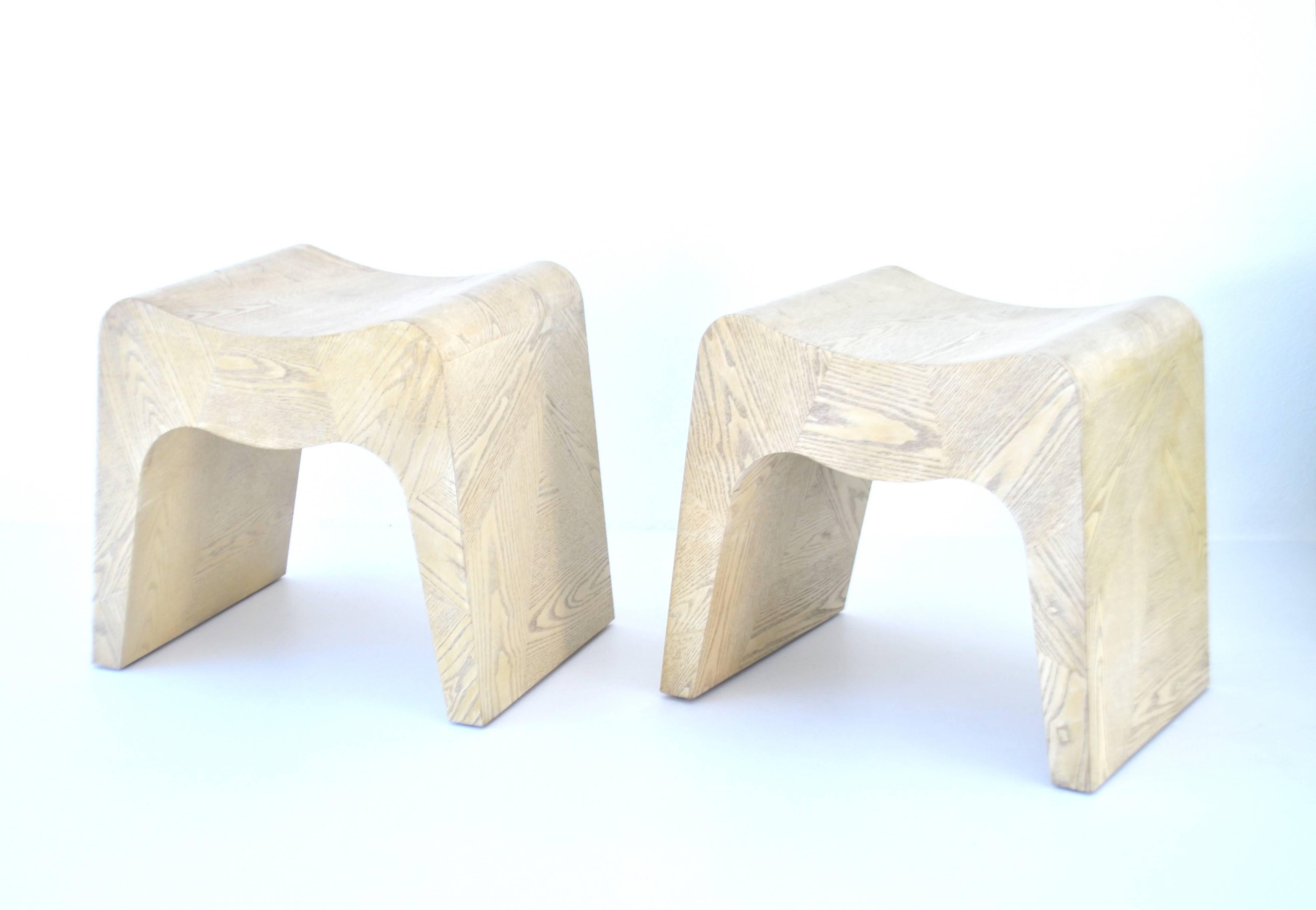 Pair of French Postmodern Stools For Sale 2