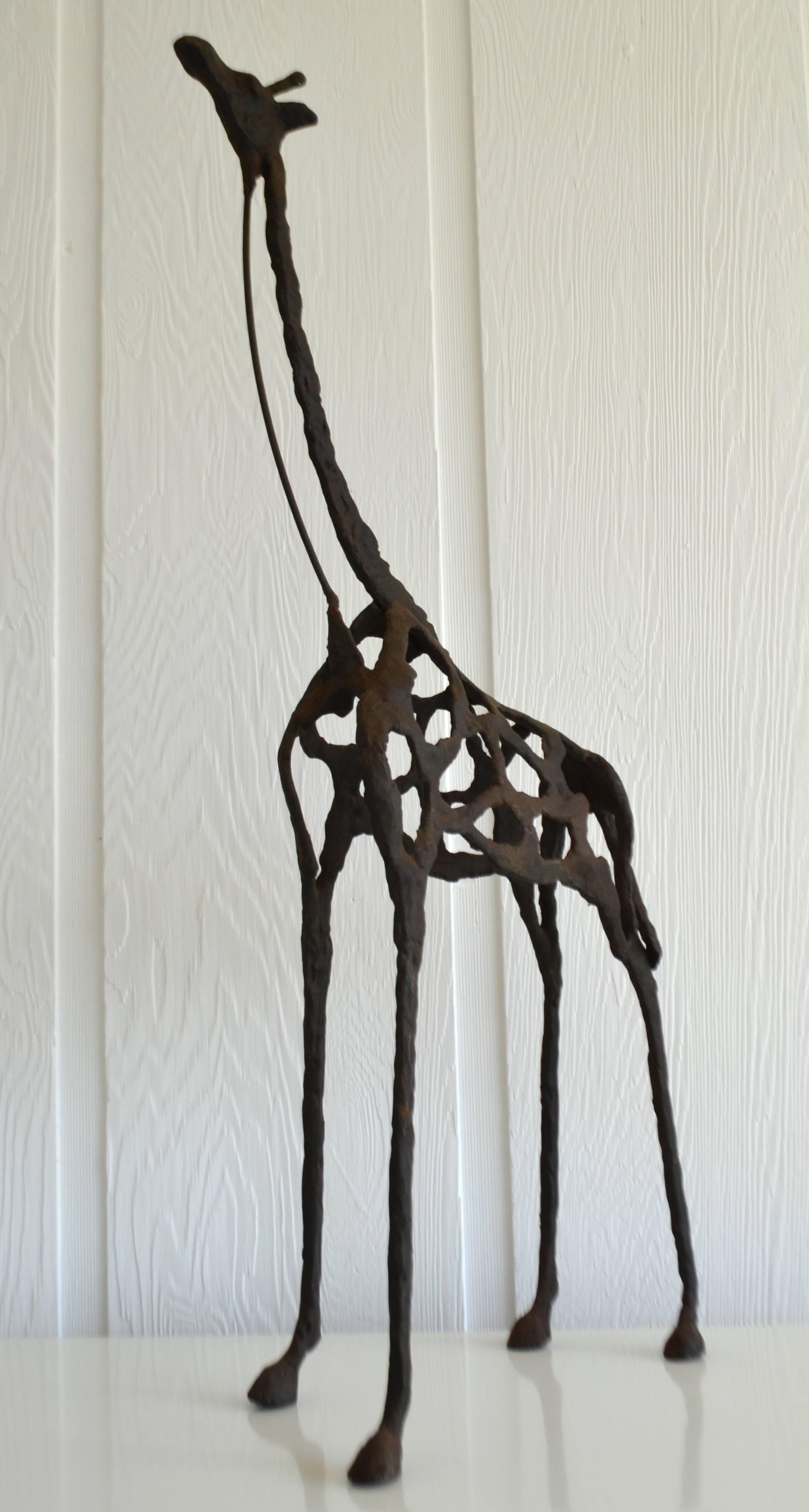 French Brutalist Giraffe Form Sculpture For Sale