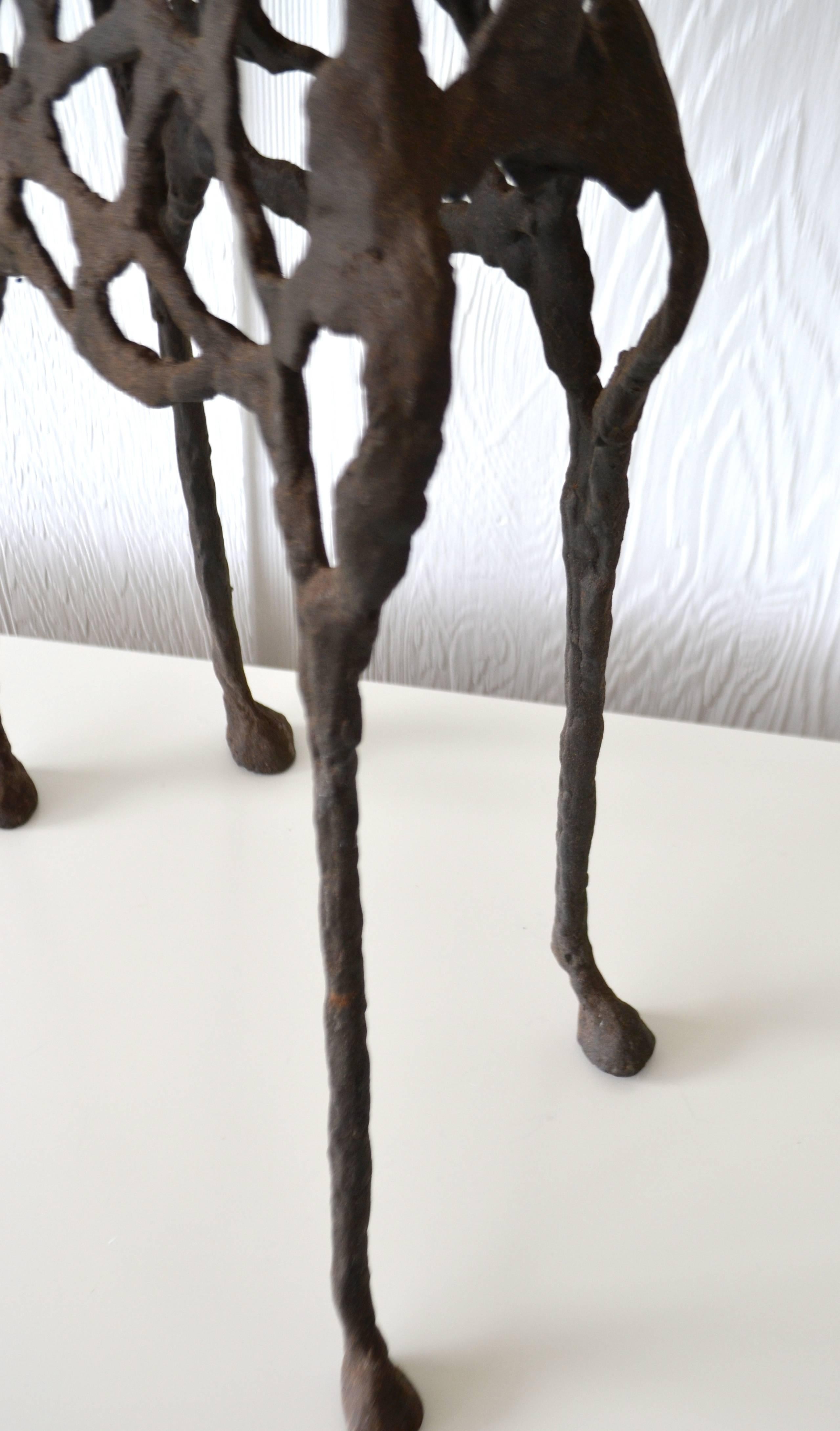 Iron Brutalist Giraffe Form Sculpture For Sale
