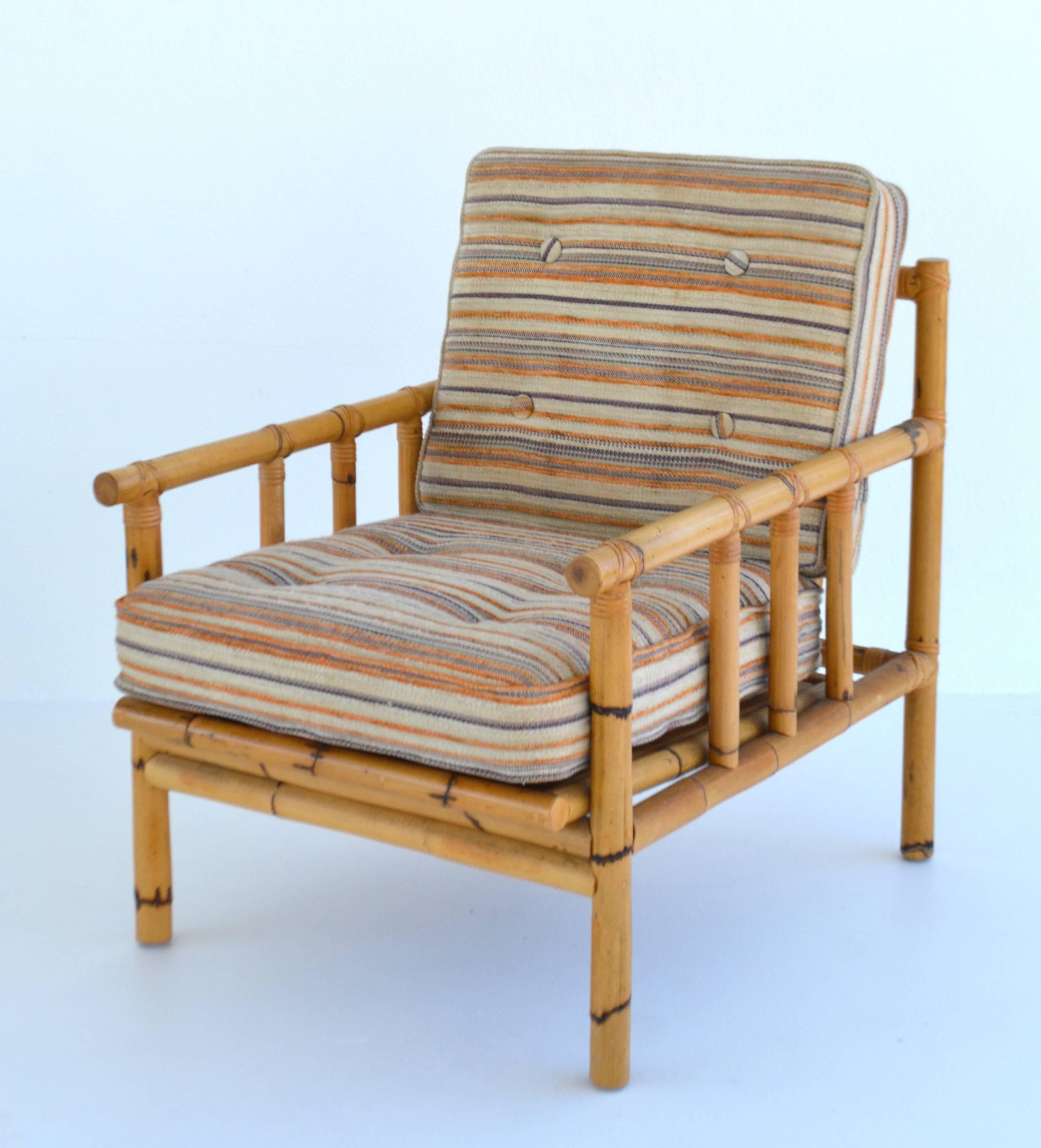 Reed Midcentury Bamboo Club Chair For Sale