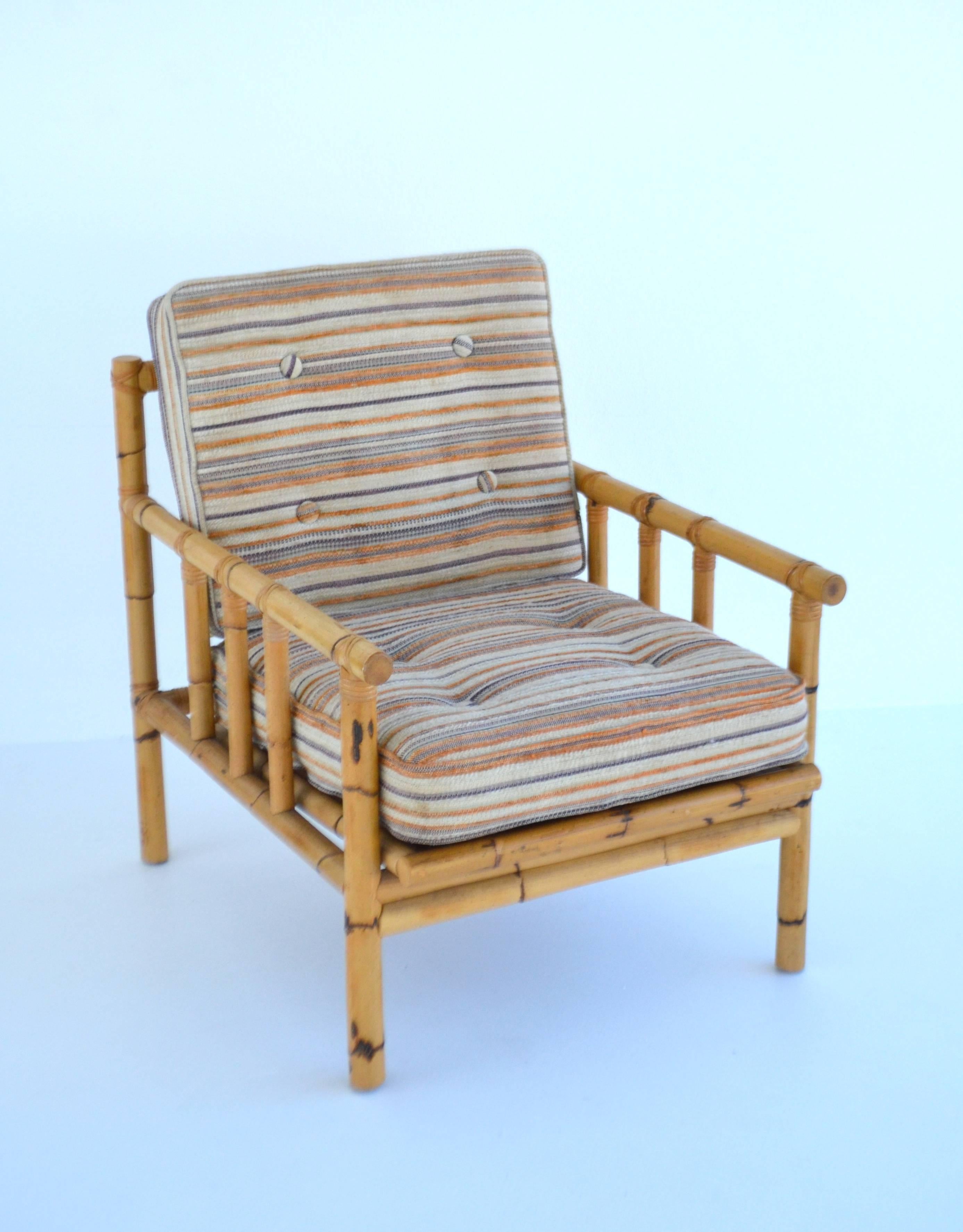 Midcentury Bamboo Club Chair (Moderne der Mitte des Jahrhunderts) im Angebot